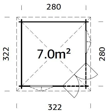 Palmako 5 Eck Gartenhaus Melanie 7,0 m²