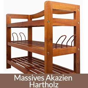Schuhregal aus Akazienholz 3 Etagen