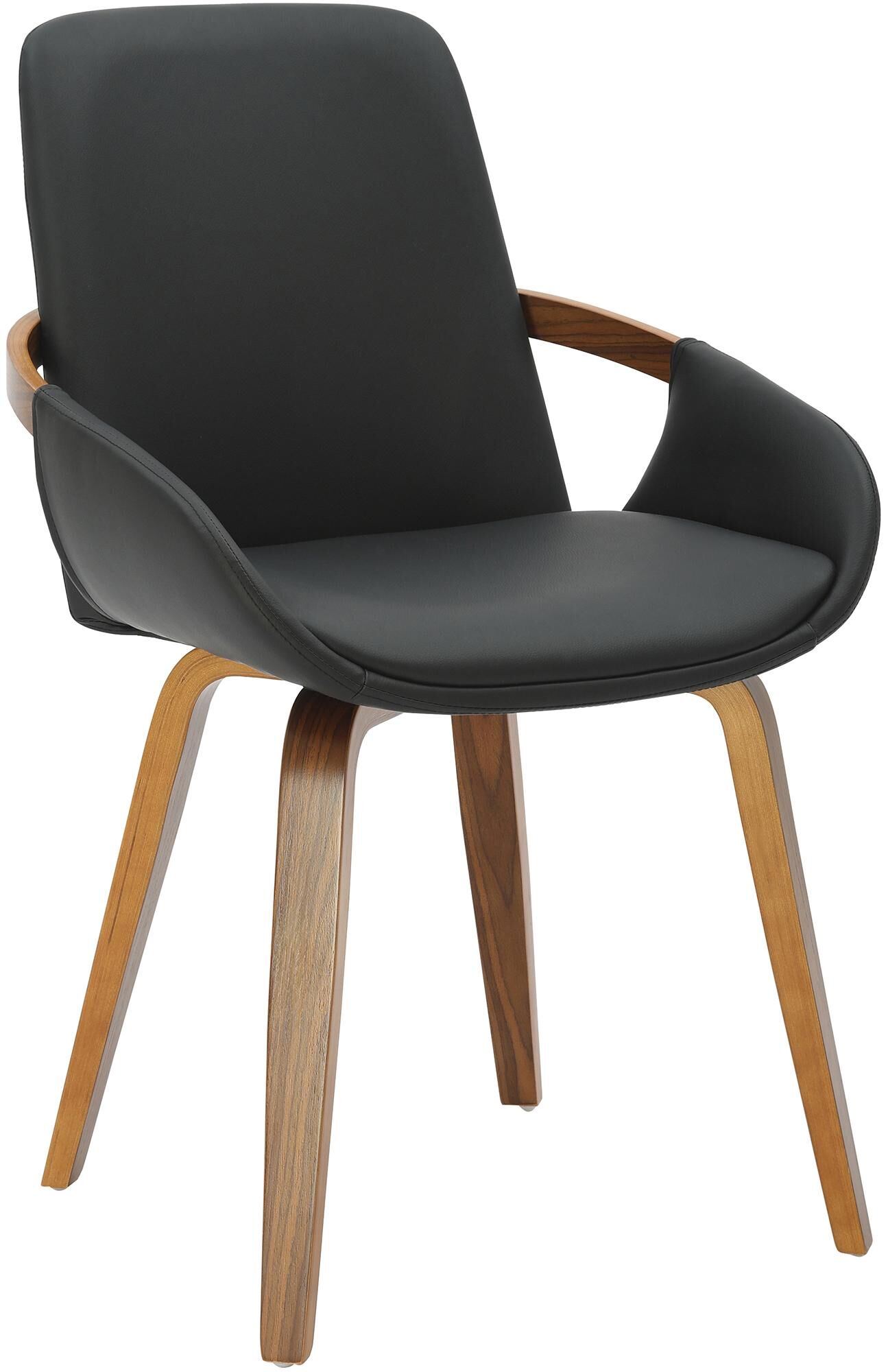 Esszimmerstuhl Bertol Kunstleder, walnuss/schwarz