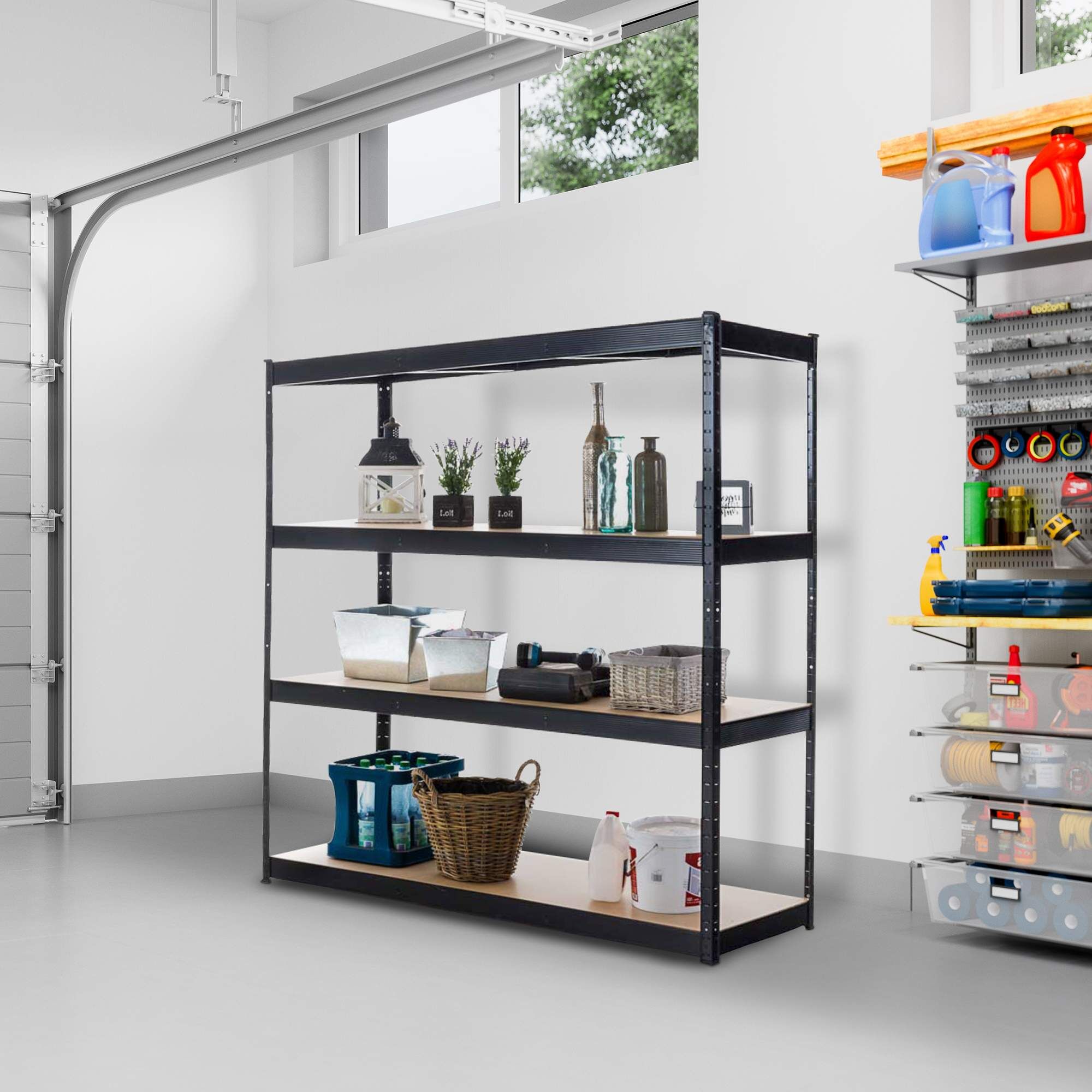 Lagerregal 160x60x180 cm, schwarz