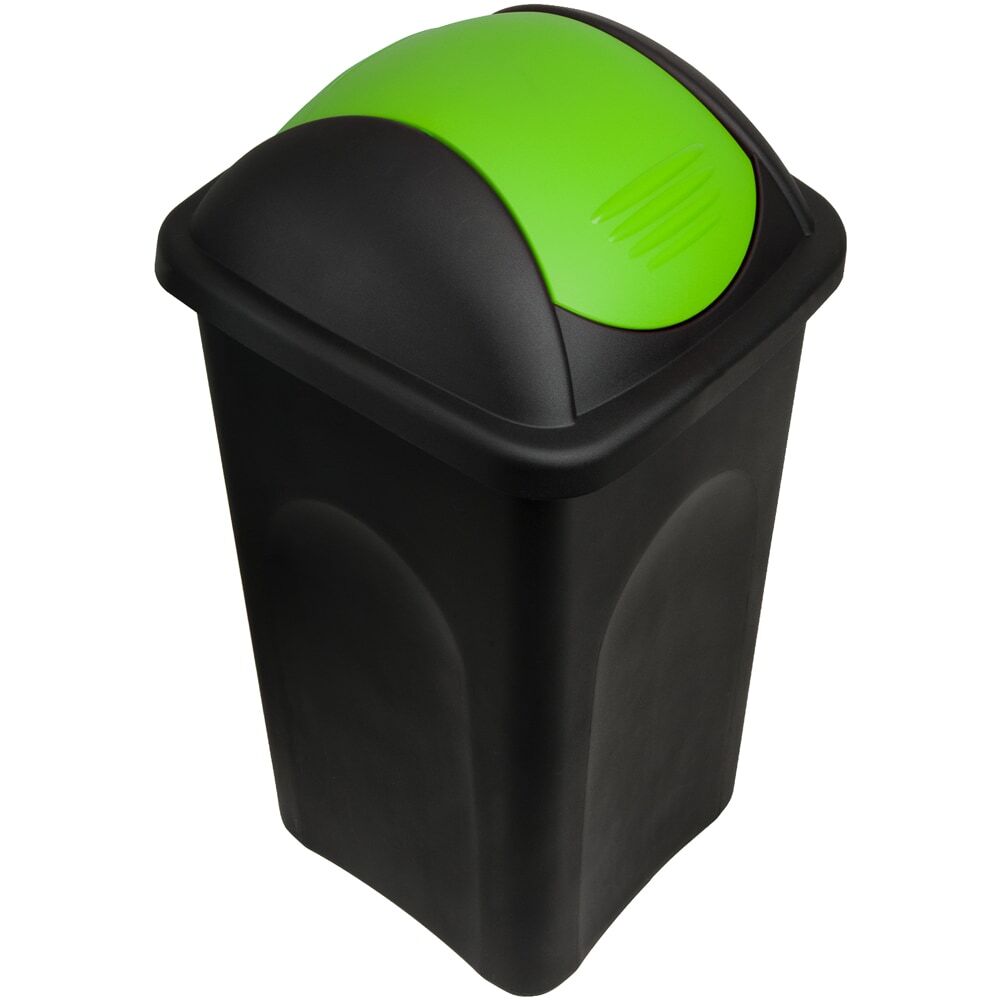 Mülleimer Schwarz/Grün Kunststoff 60L