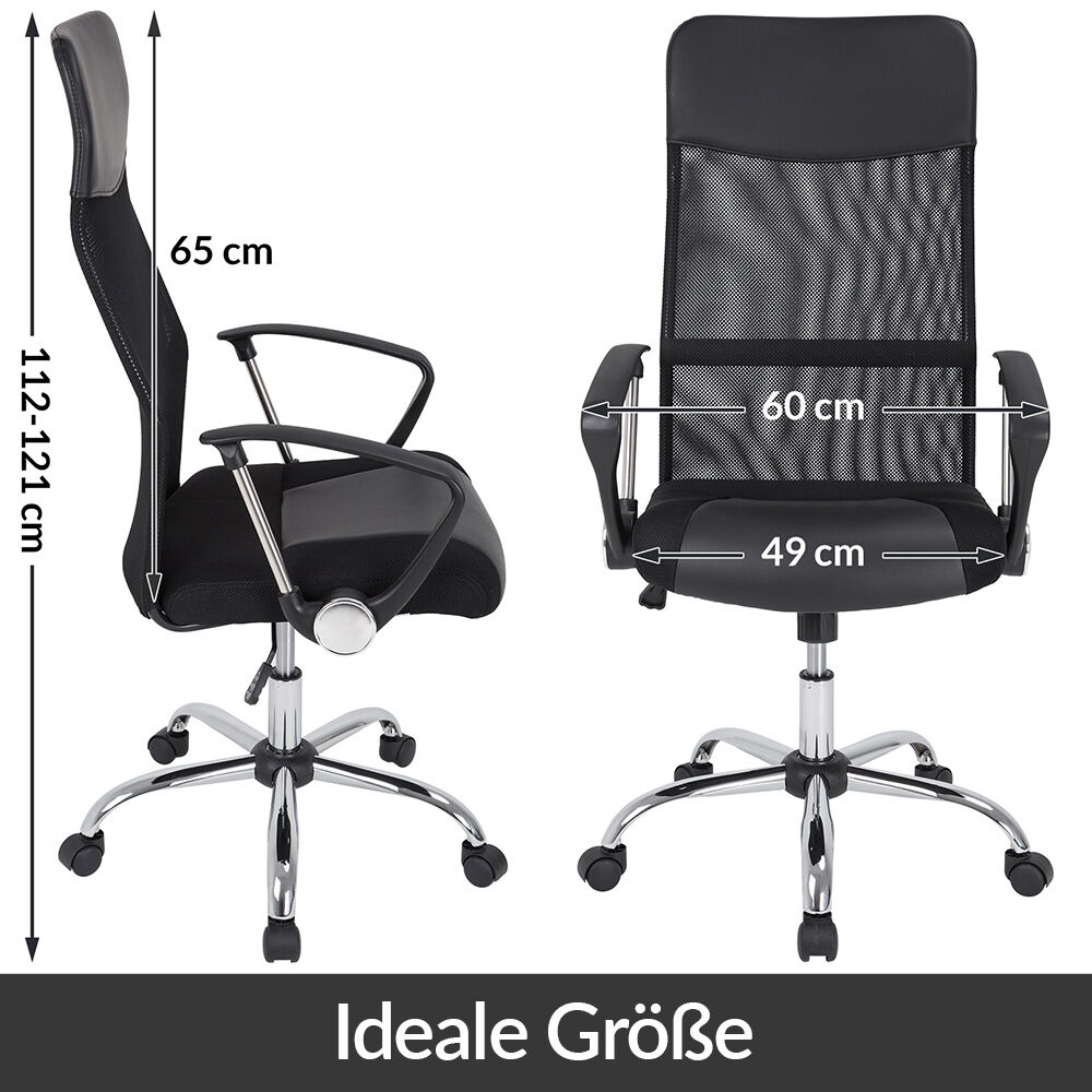 Bürostuhl Deluxe Schwarz mit Netz