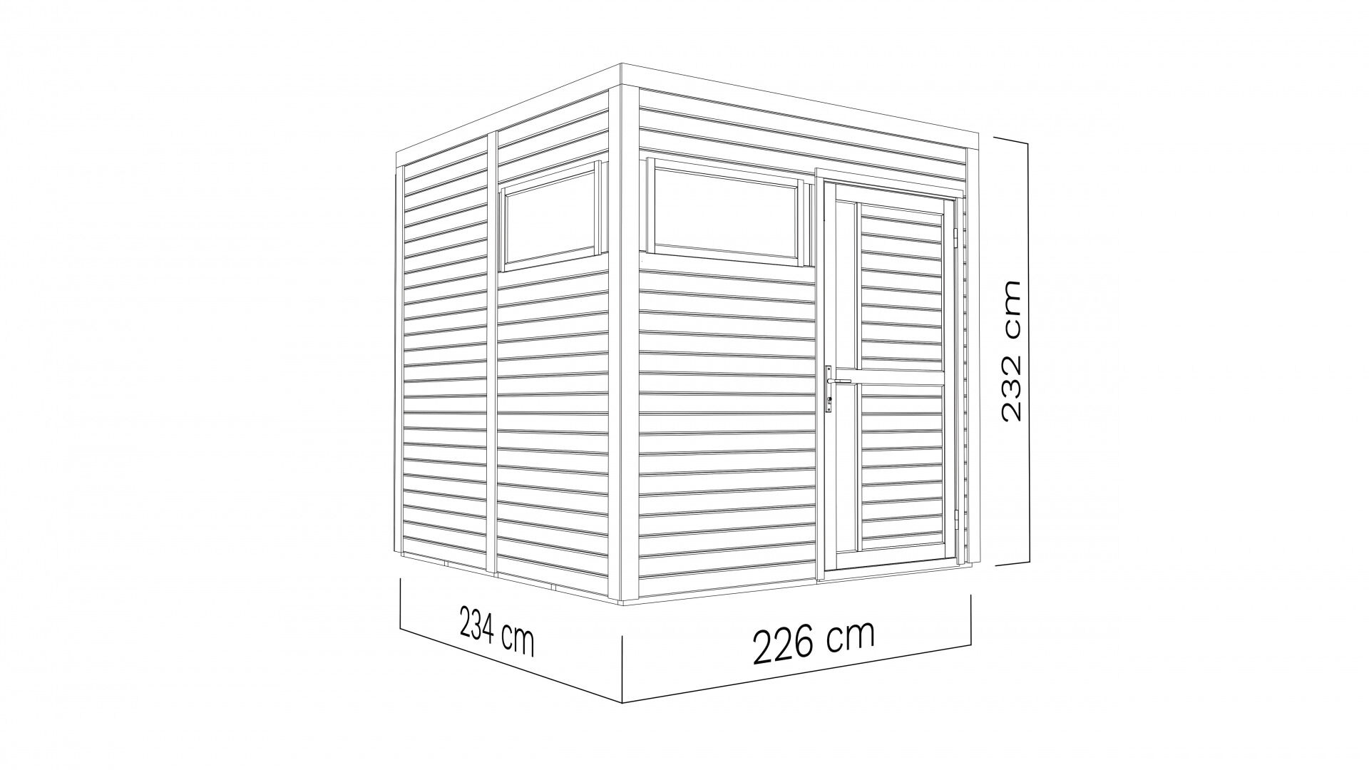Gartenhaus Cubus 2 Anthrazit 226 x 234 cm
