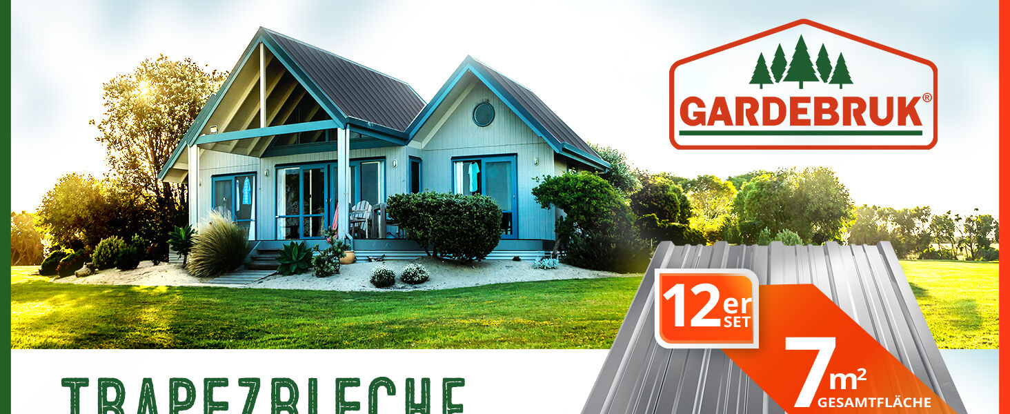 Trapezblech 12er Set Anthrazit 129x46cm 7m² verzinkt wetterfest stabil