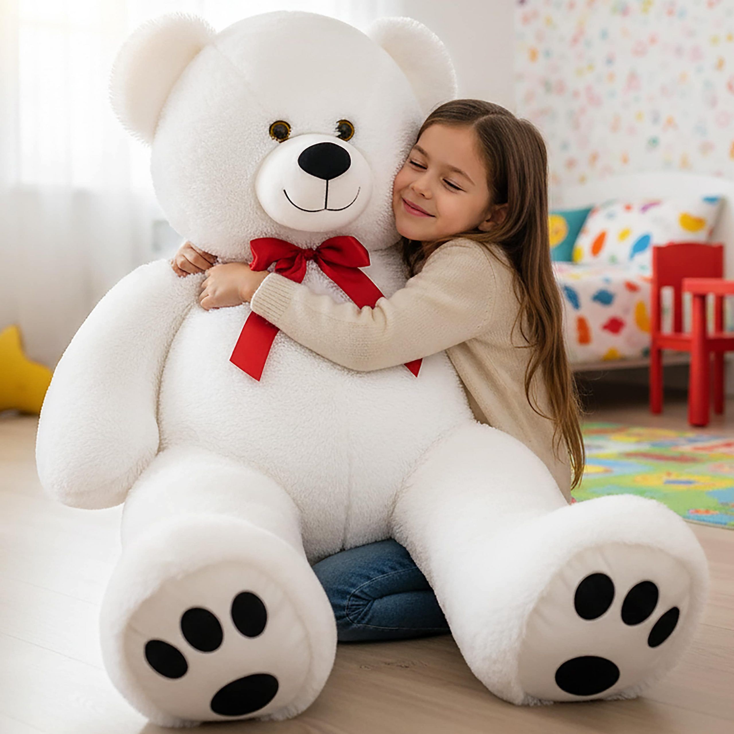 Plüschtier Teddybär XXL Weiß 150cm