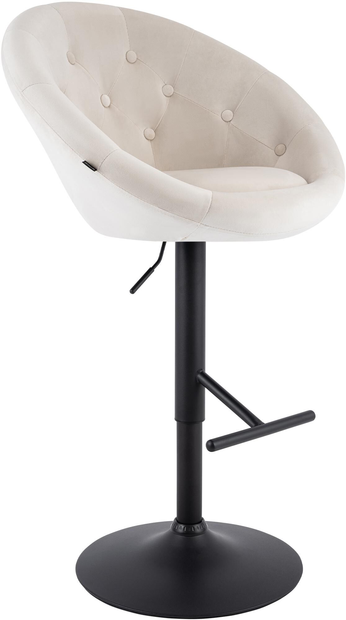 Barhocker London Samt schwarz, creme