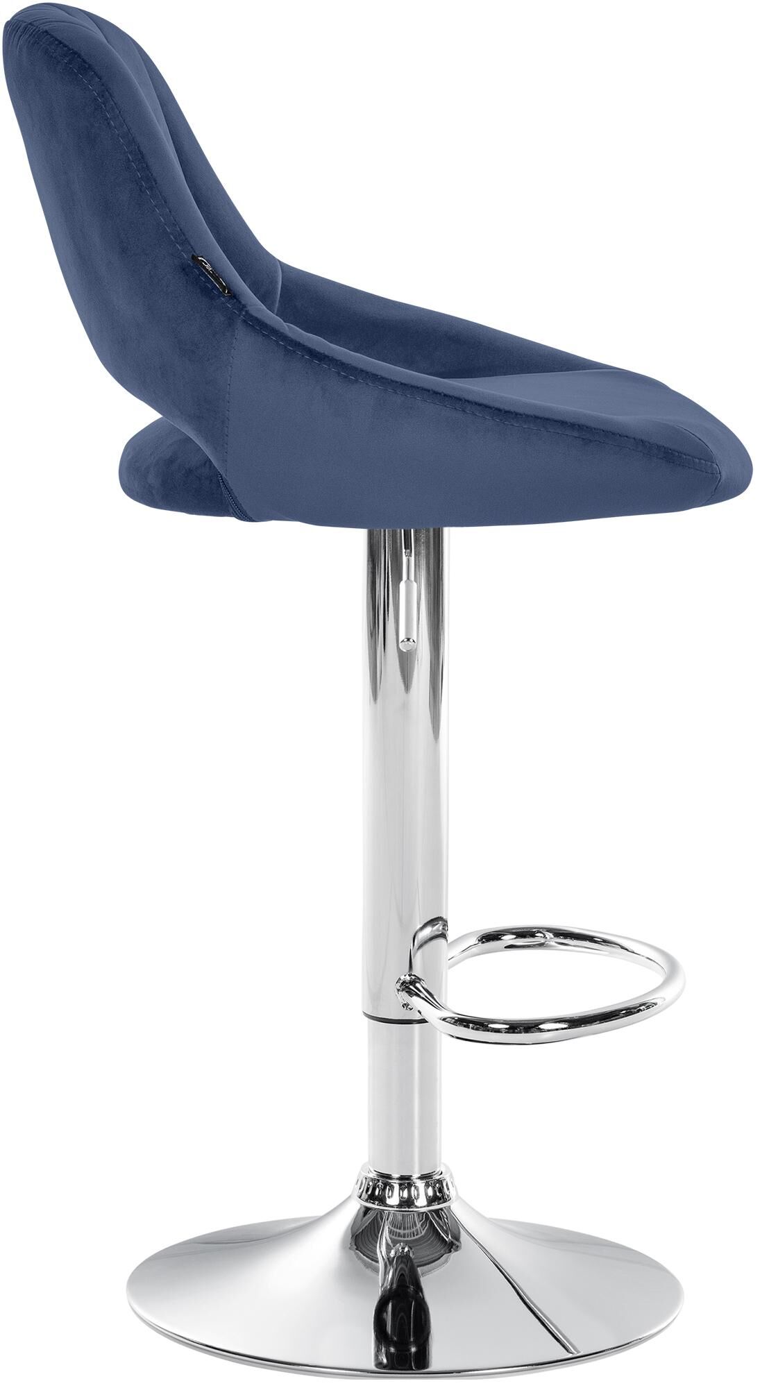 Barhocker Milet Samt chrom, blau