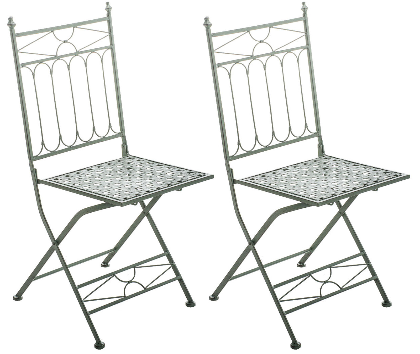 2er Set Klappstuhl Asina, antik-grün