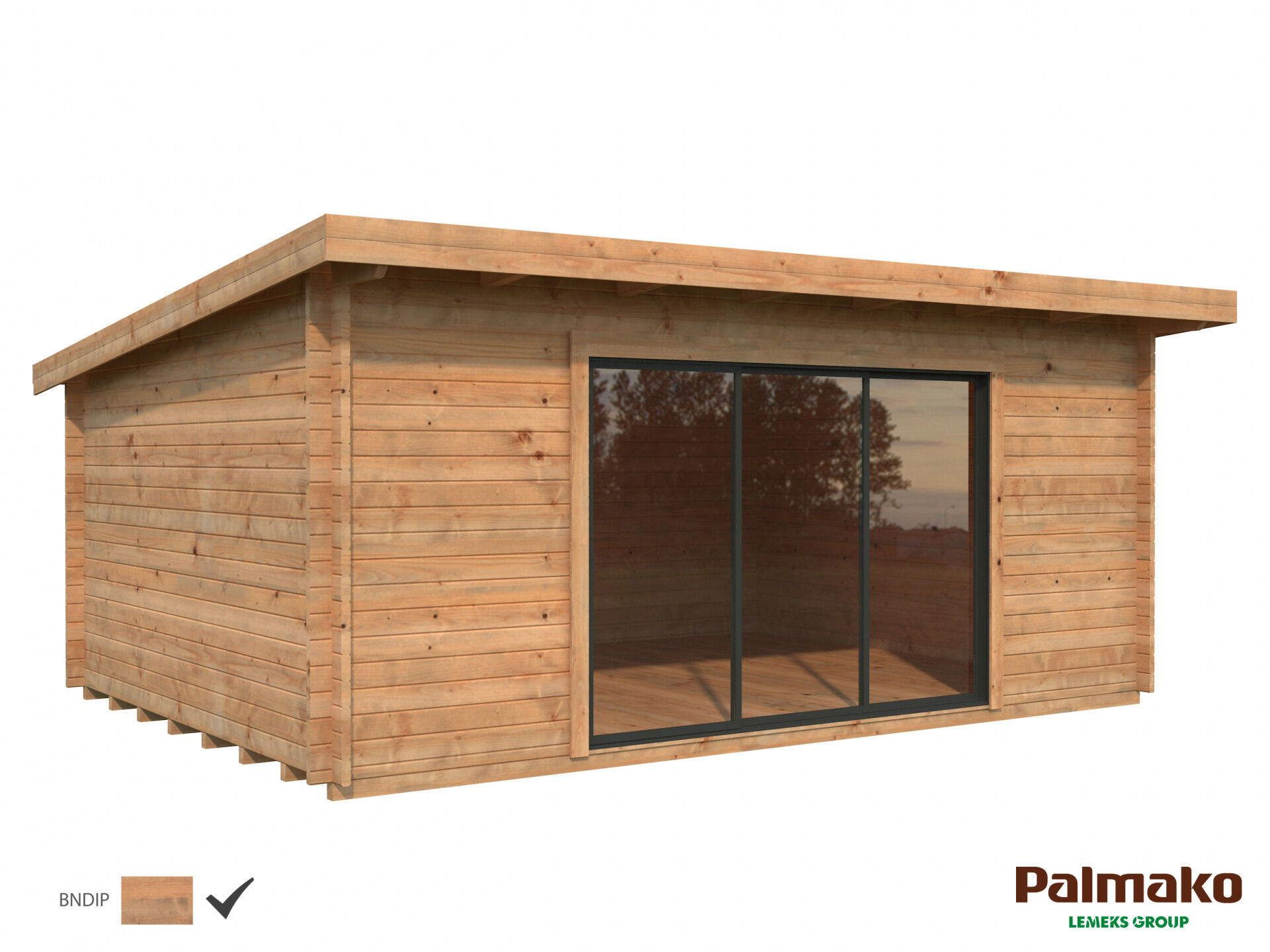 Palmako Pultdach Gartenhaus Lea 19,4 m² mit Schiebetür