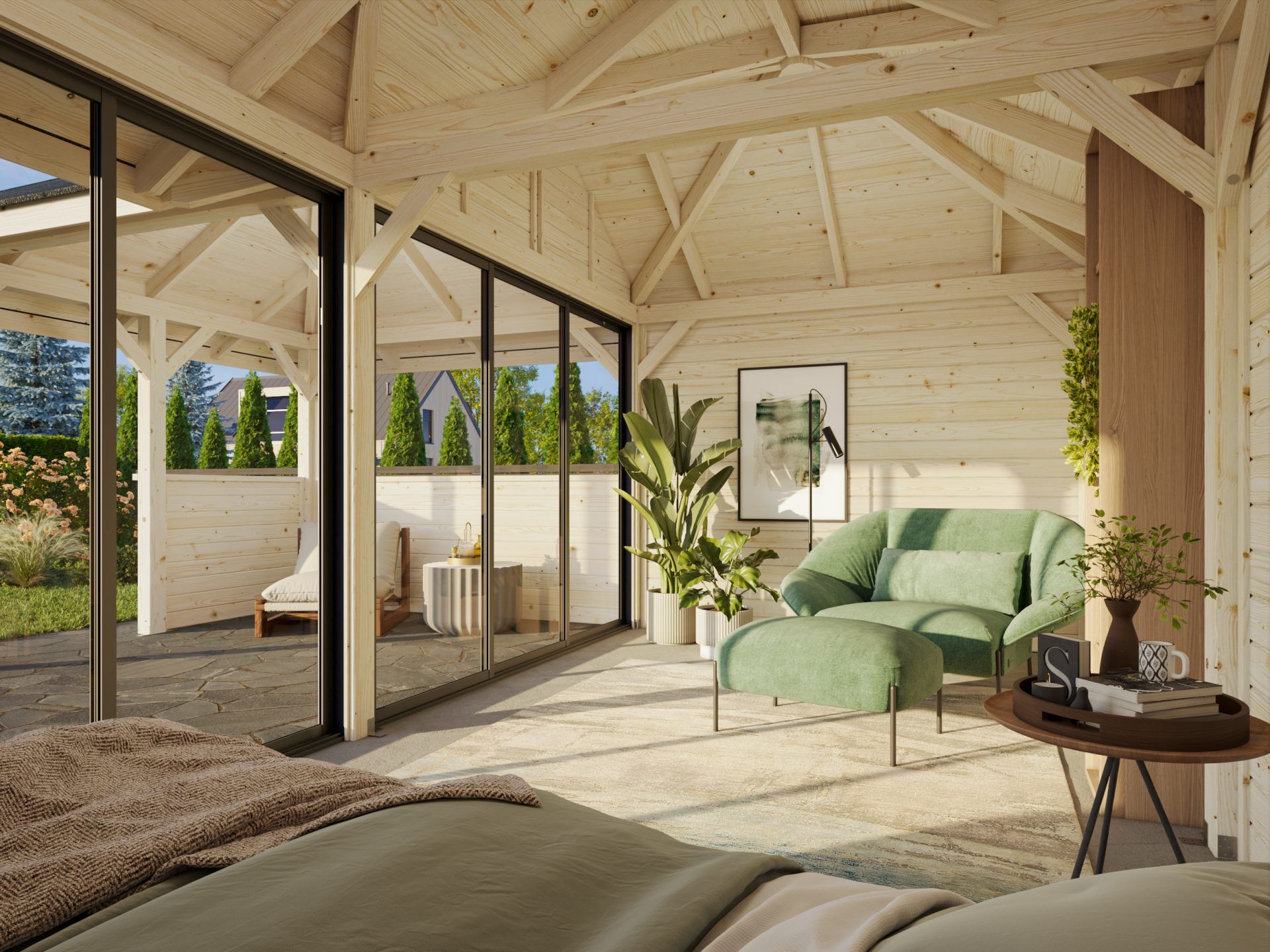 Palmako Pavillon Bianca 24,9 m² Set 522 Slide Plus