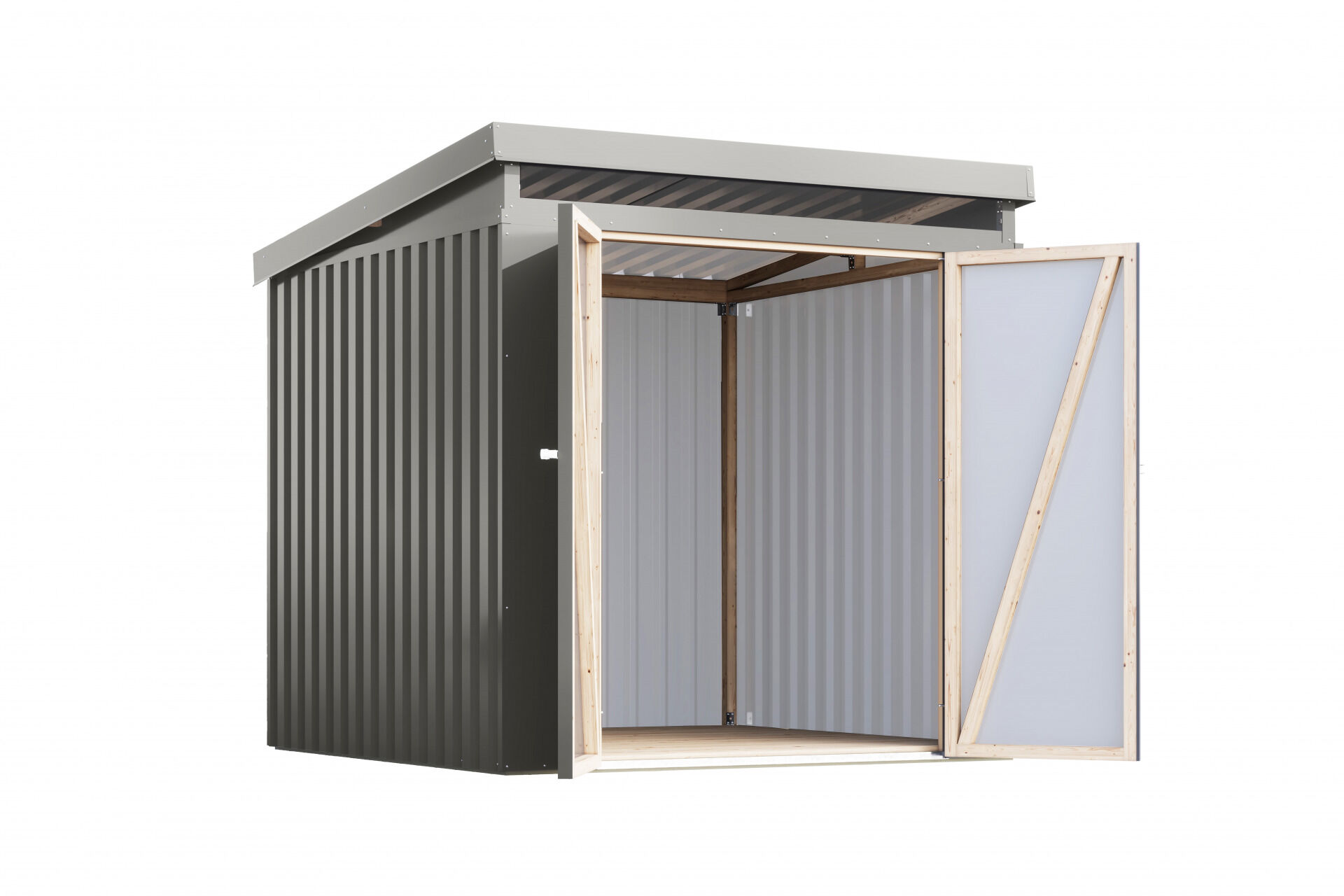 Karibu Pultdach Metall Gartenhaus Iridium 2, graualuminium