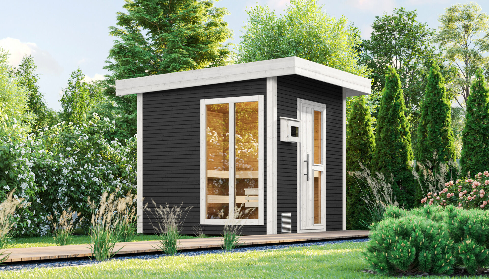 weka Design-Saunahaus KUOPIO 45 mm, anthrazit