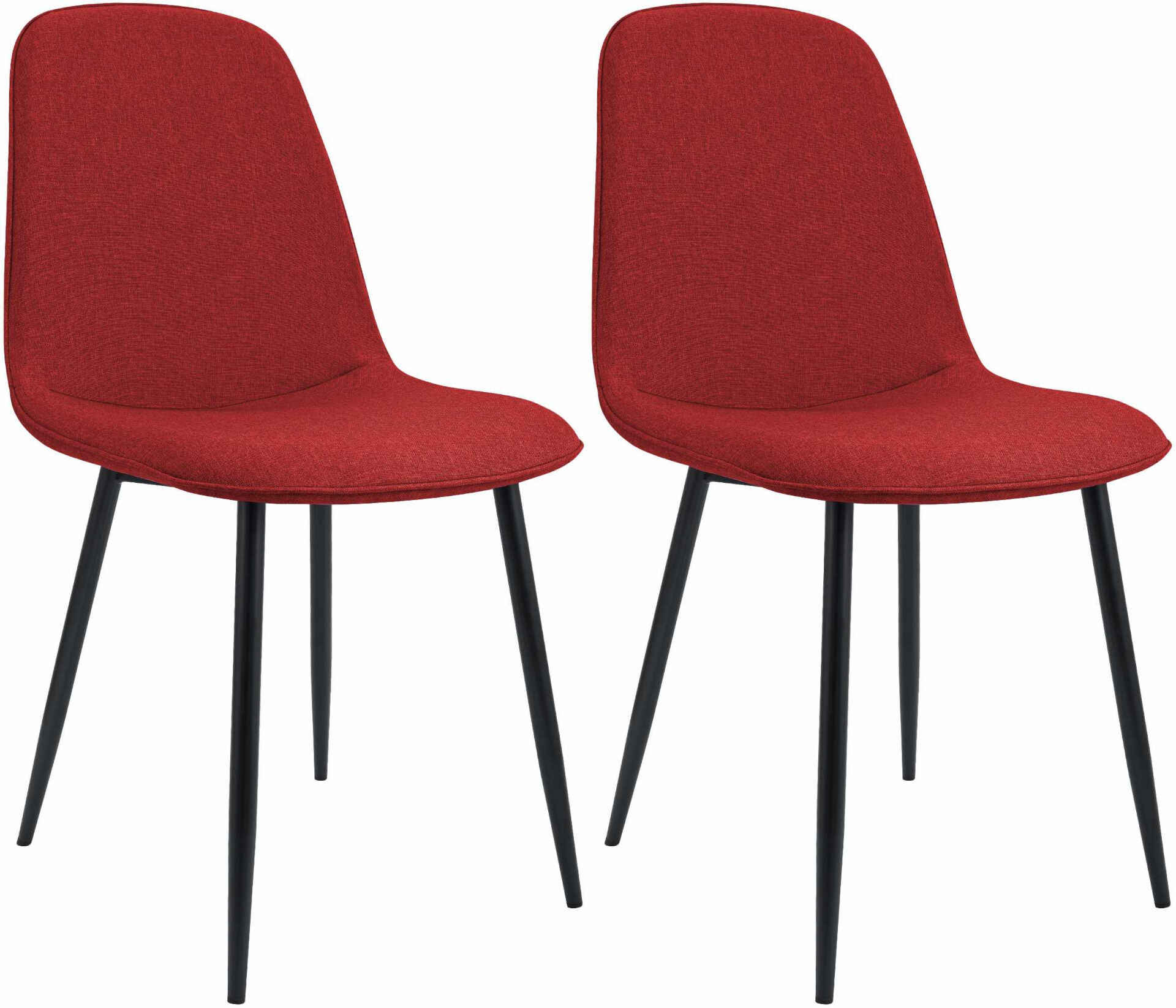 2er Set Esszimmerstuhl Maryam Stoff, rot
