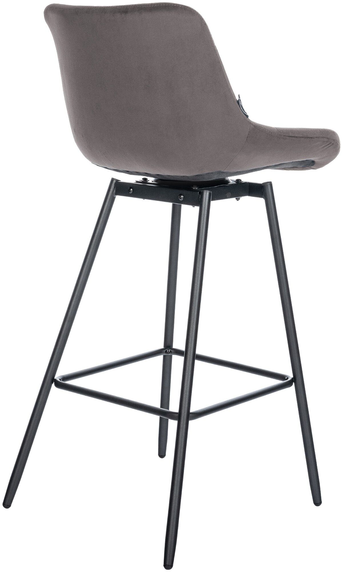 Barhocker Weston Schwenkbar Samt, grau