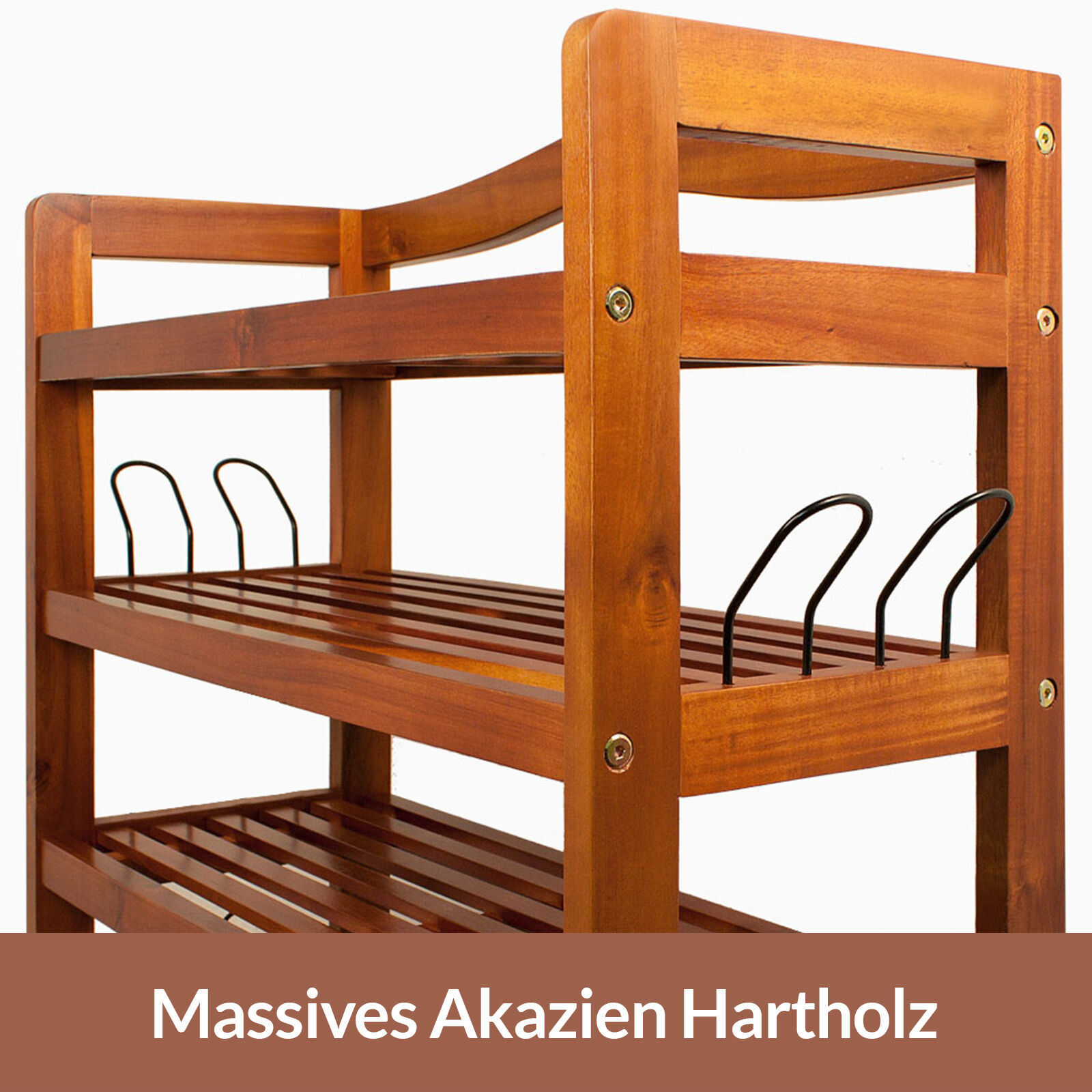 Schuhregal aus Akazienholz 75x26x82cm