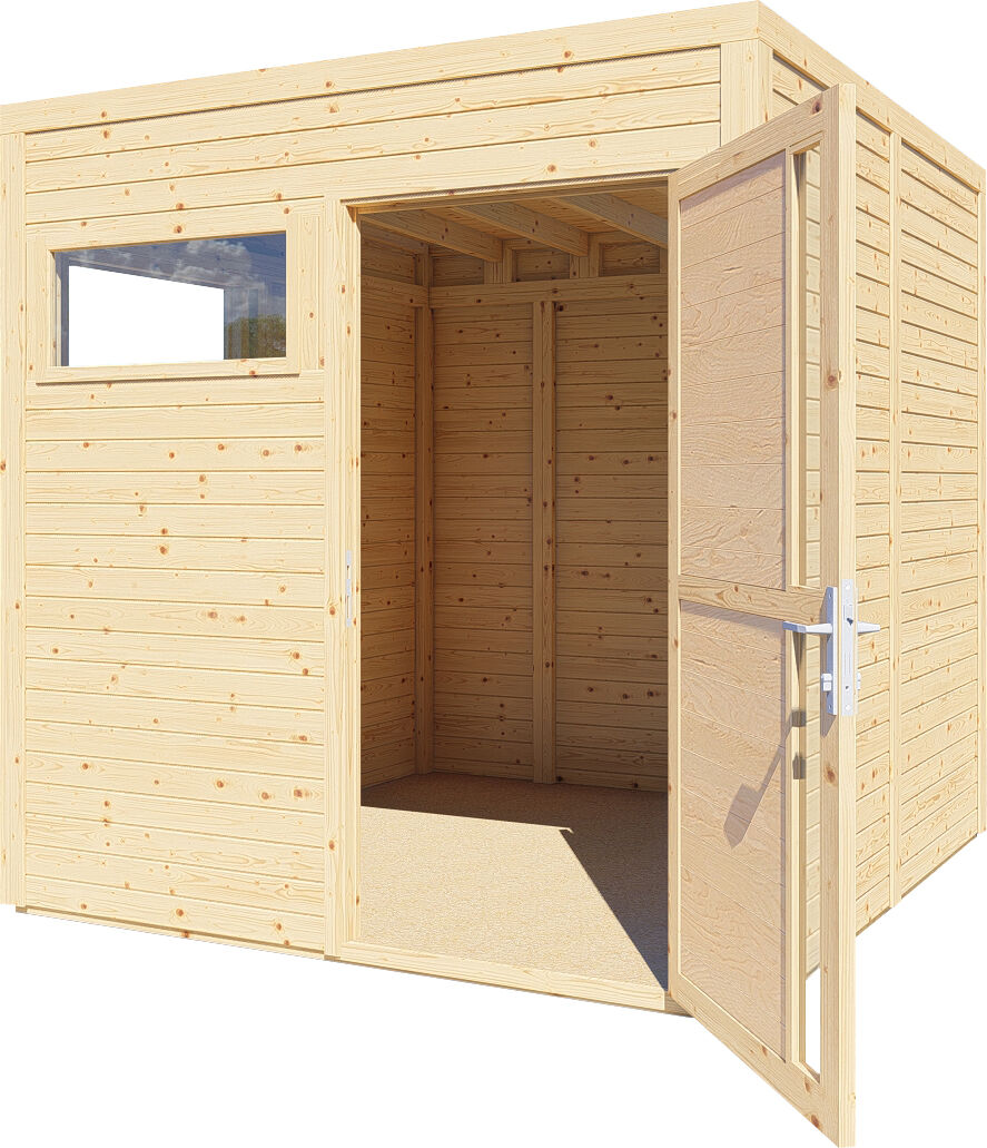 Gartenhaus Cubus 2 naturbelassen 226 x 234 cm