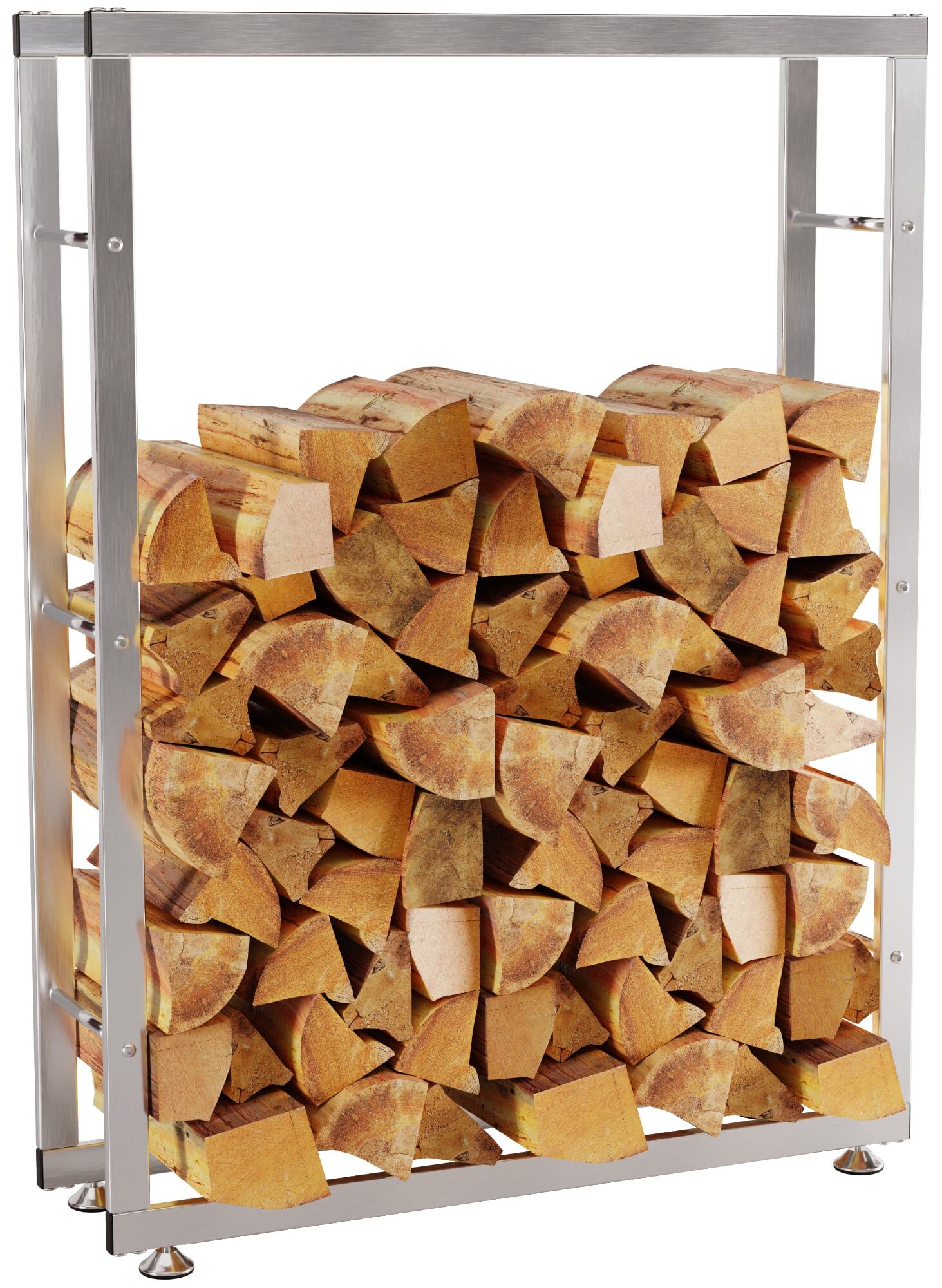 Kaminholzständer Keri V2 25x80x150 cm, edelstahl