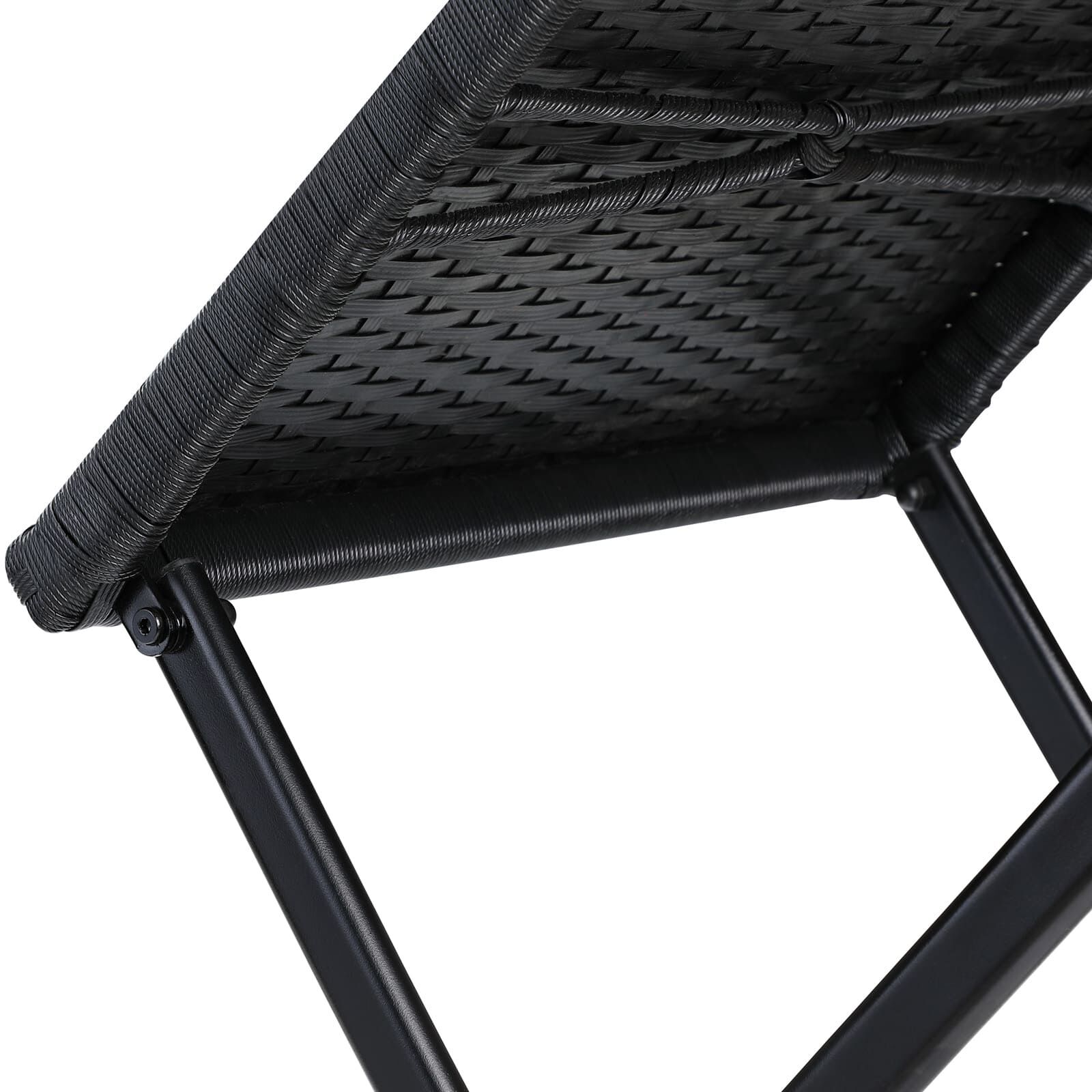Polyrattan Klapphocker Rom 3in1 Schwarz