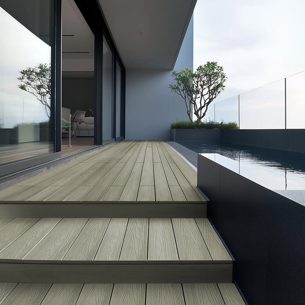 WPC Terrassendielen SAMANA PREMIUM Komplettset (inkl. Unterkonstruktion) - Antik 20m²
