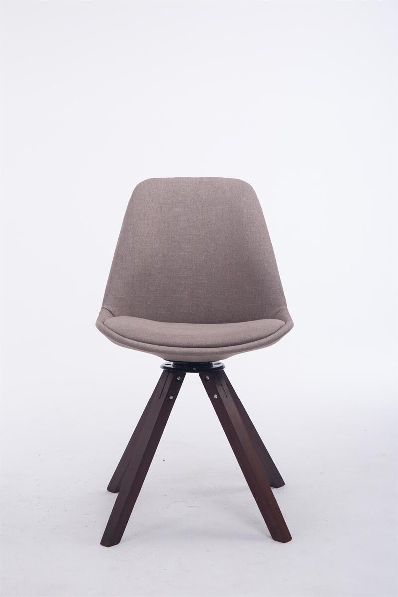 Besucherstuhl Troyes Drehbar Walnuss Stoff Square, taupe