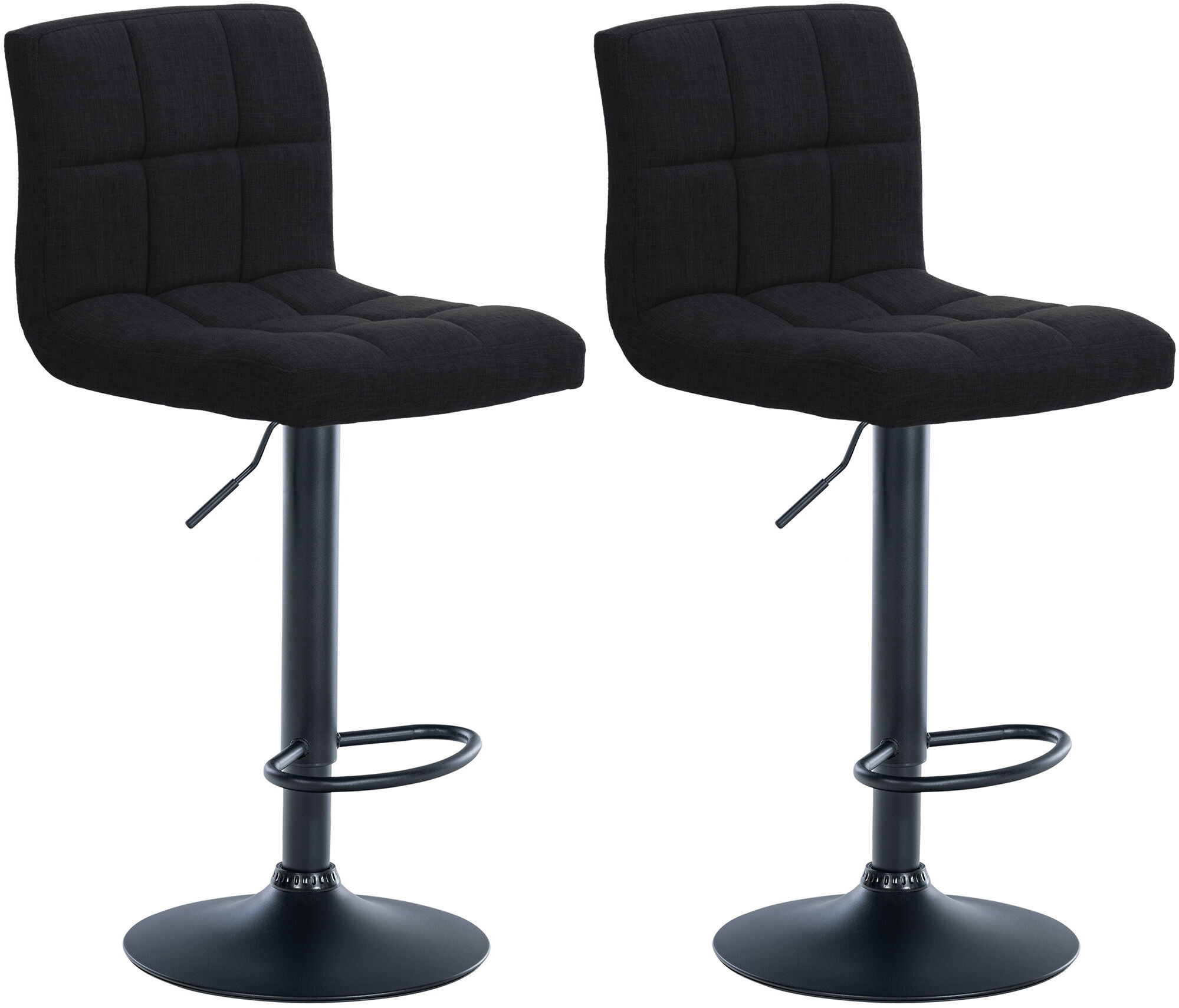 2er Set Barhocker Calma Stoff schwarz, schwarz