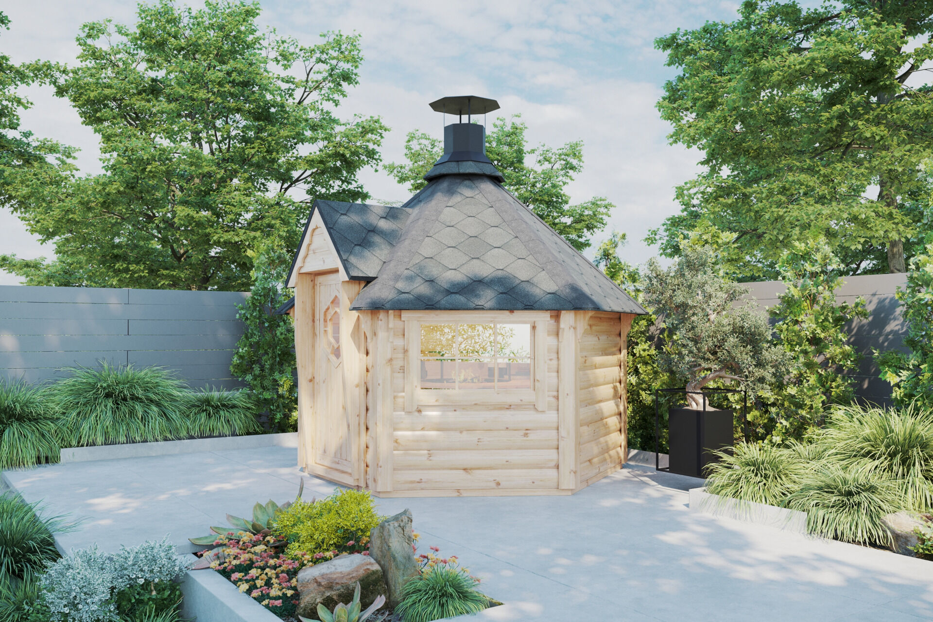 Grillkota Elegance 4,5 m² Seitenansicht