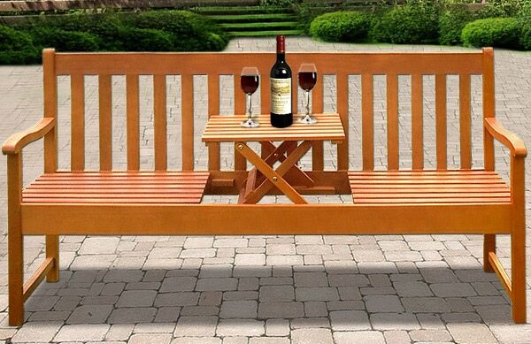 Gartenbank Picknick mit Tisch Eukalyptus FSC®-zertifiziert