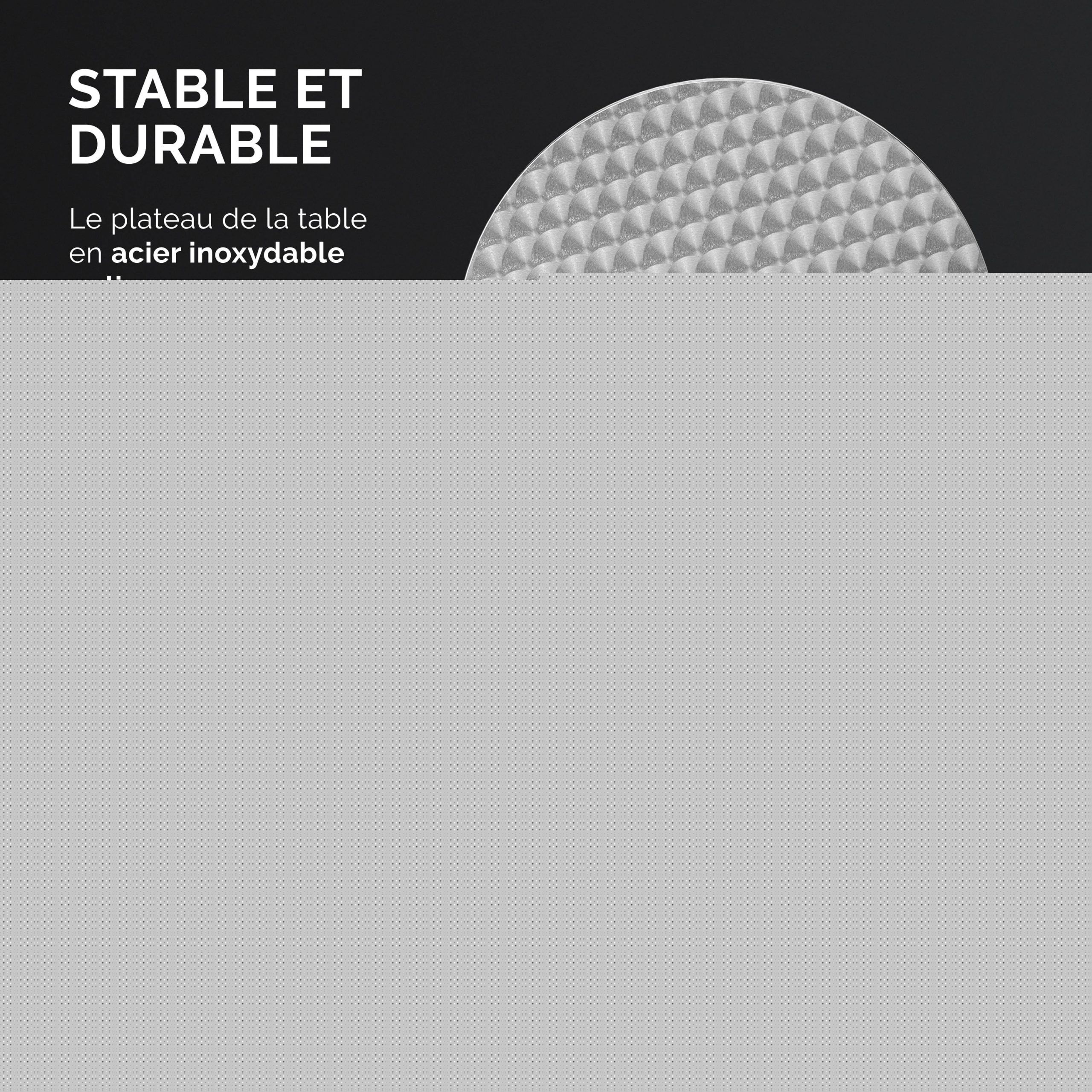 Stehtisch 2er-Set Ø60cm Alu klappbar höhenverstellbar Silber
