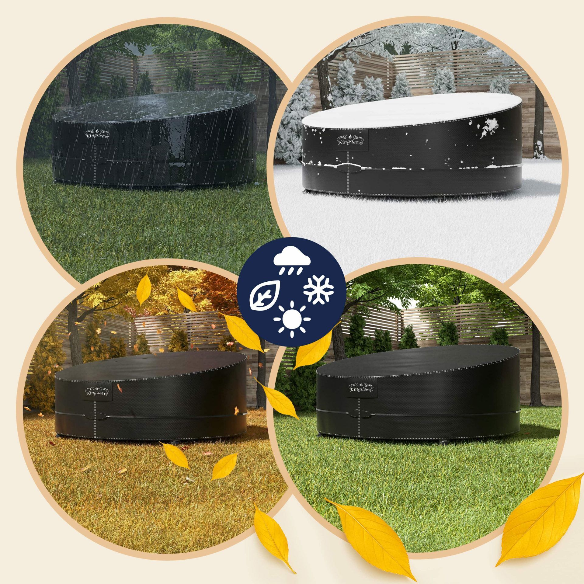 Abdeckplane Sonneninsel Anthrazit 229x188x90/50cm 9100mm Wassersäule