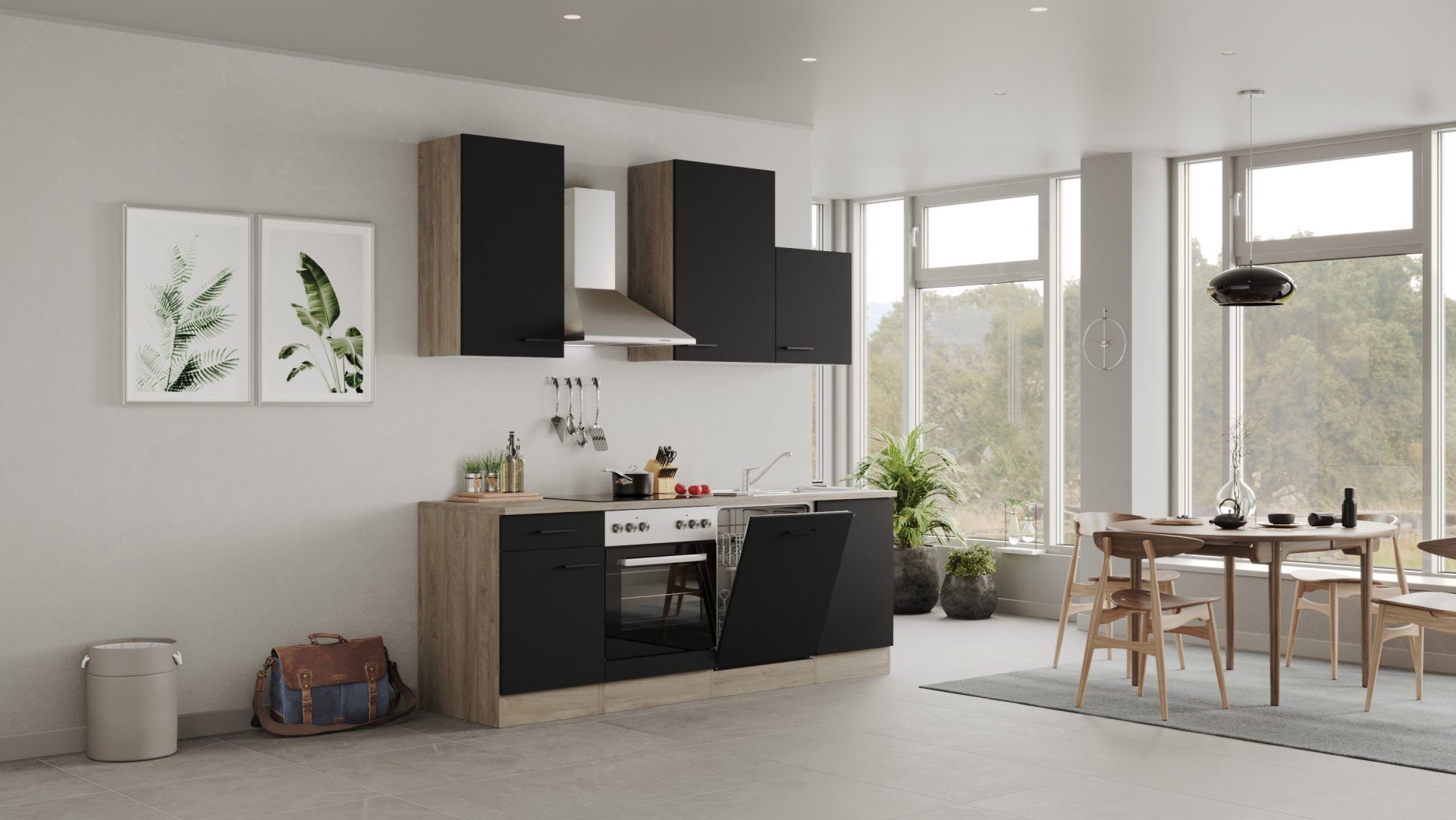 Küchenzeile Capri 220 cm mit E-Geräten