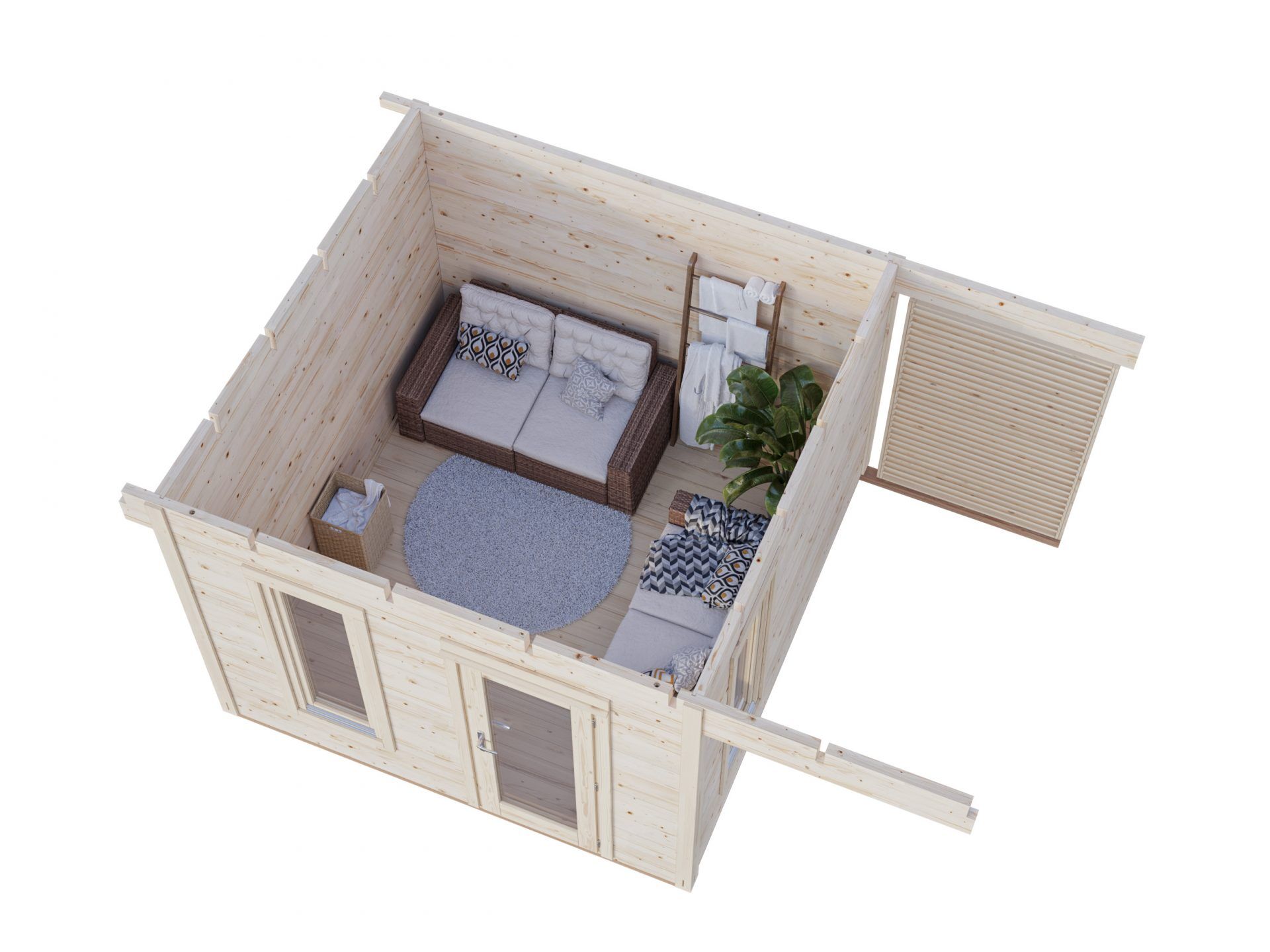 Palmako Pultdach Gartenhaus Grace 8,1m2+4,1m2