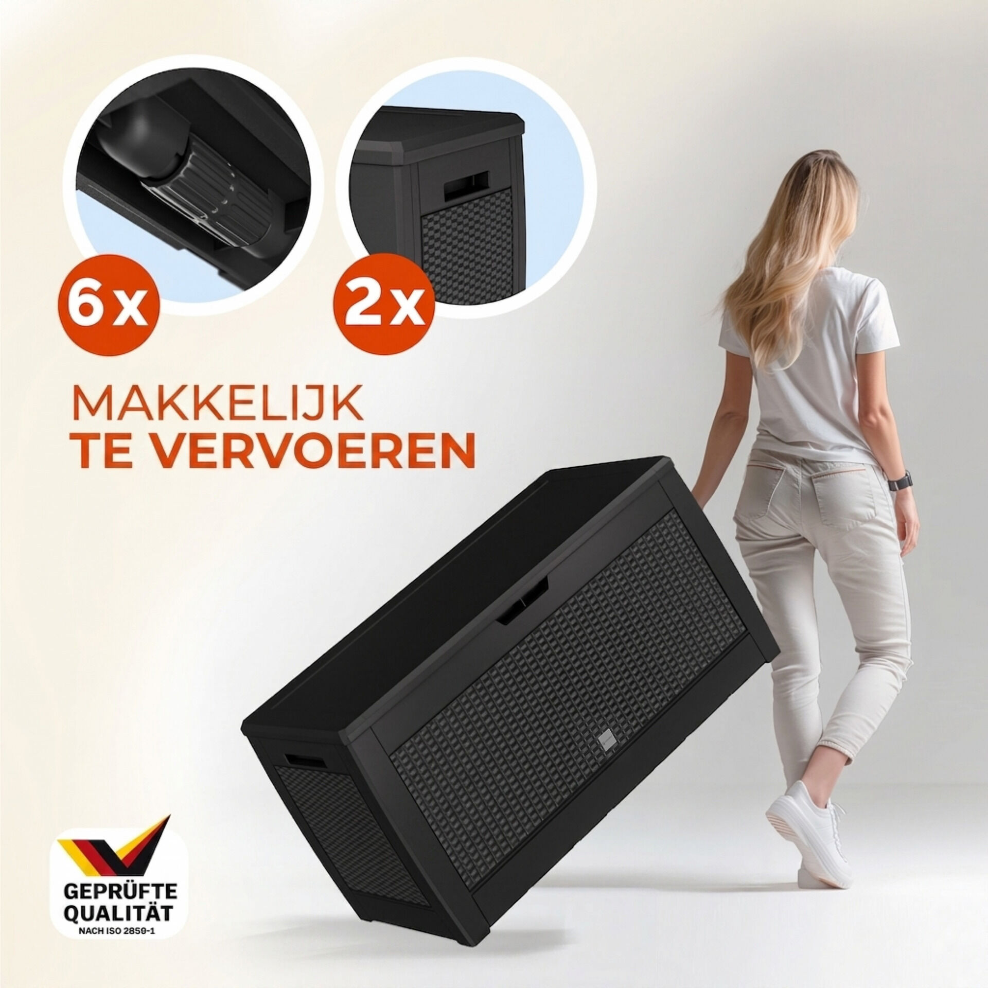 Gartenbox Rato 310L Anthrazit Rattan Optik wasserdicht