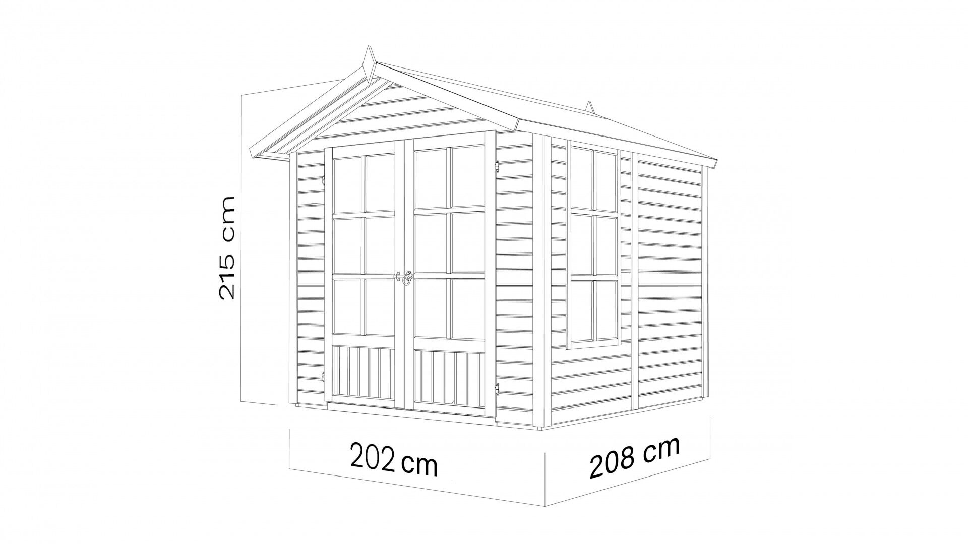 Gartenhaus MELROSE naturbelassen 202 x 207 cm