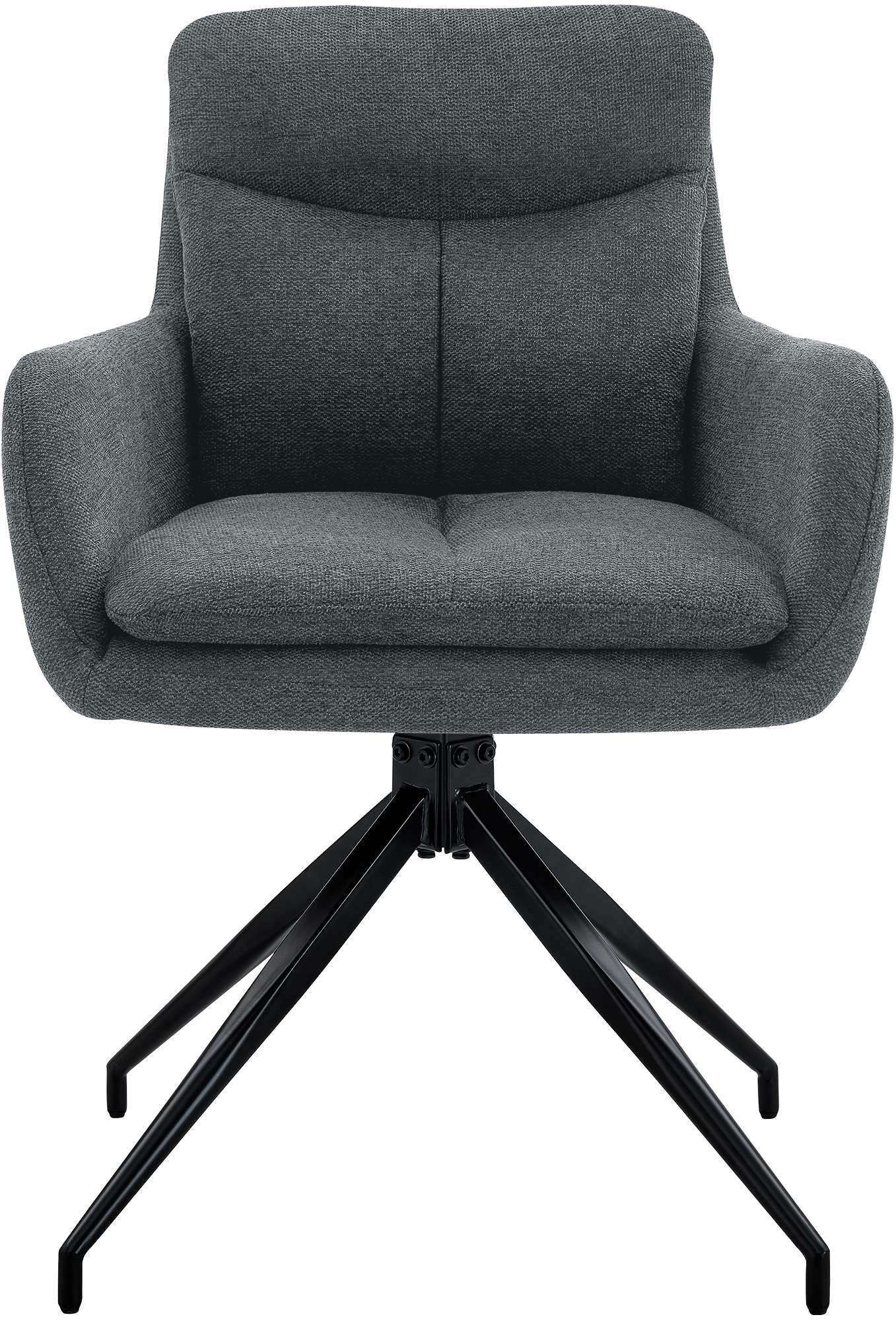 2er Set Esszimmerstuhl Somers Stoff, dunkelgrau