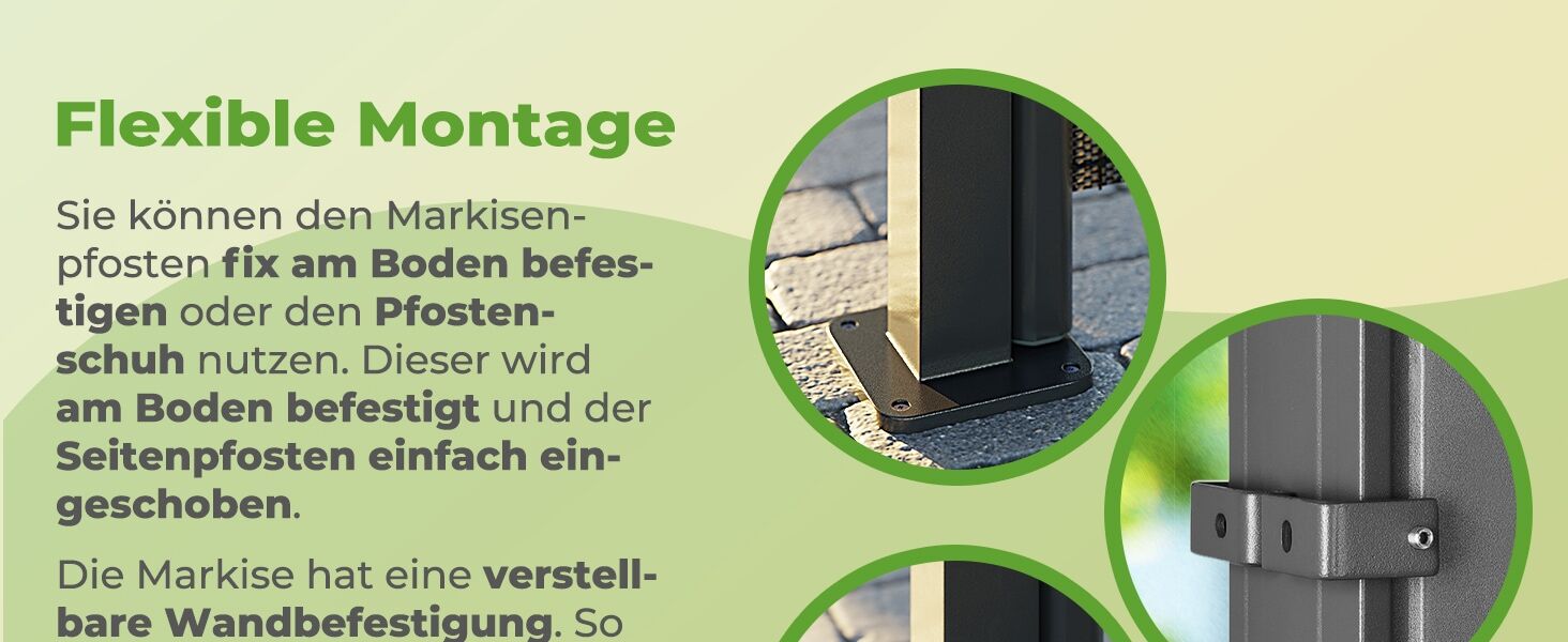 Seitenmarkise Nosara Anthrazit 160x300cm ausziehbar