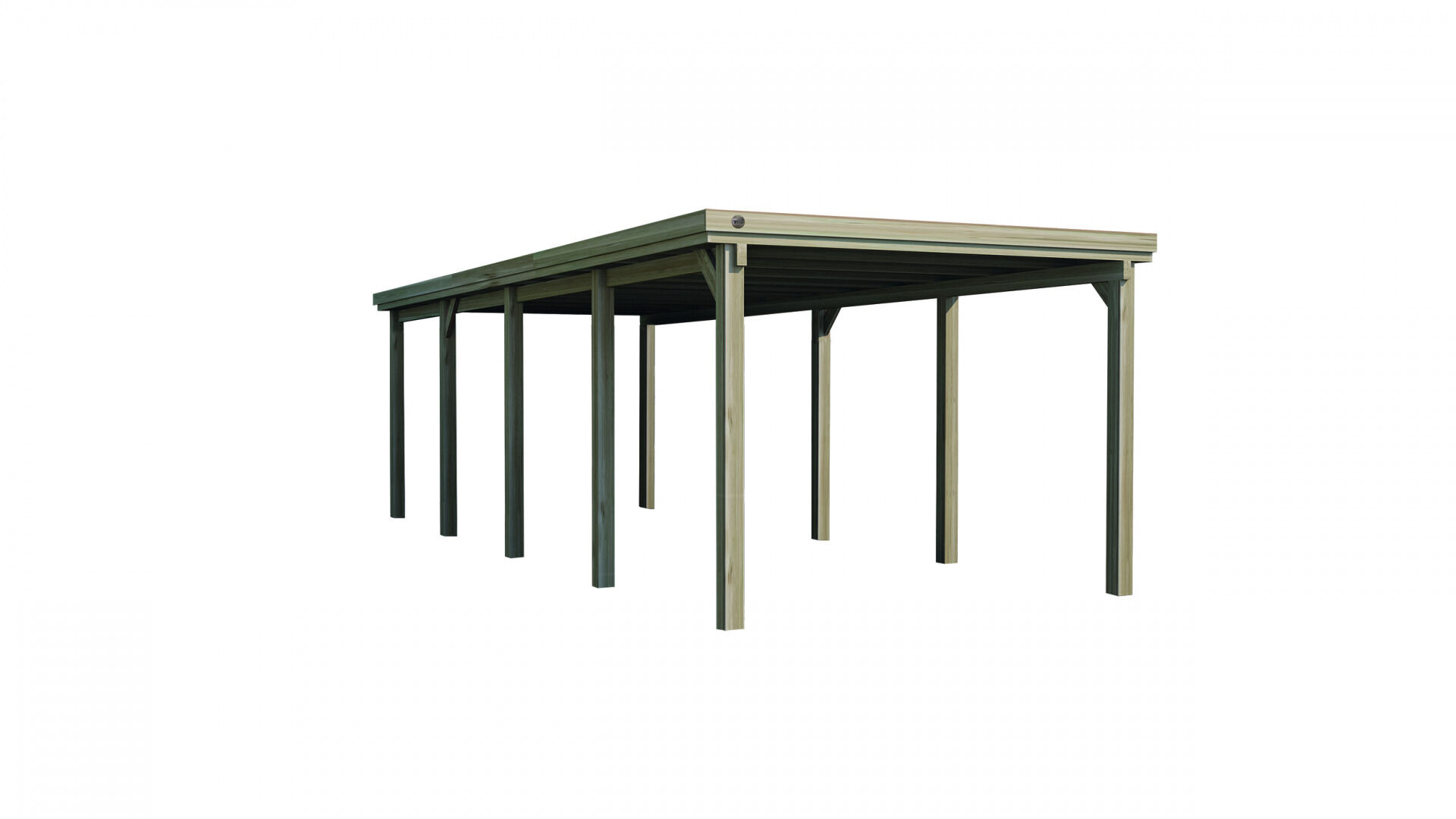 weka Flachdach-Einzelcarport 617 Gr.3 mit PVC-Dachplatten