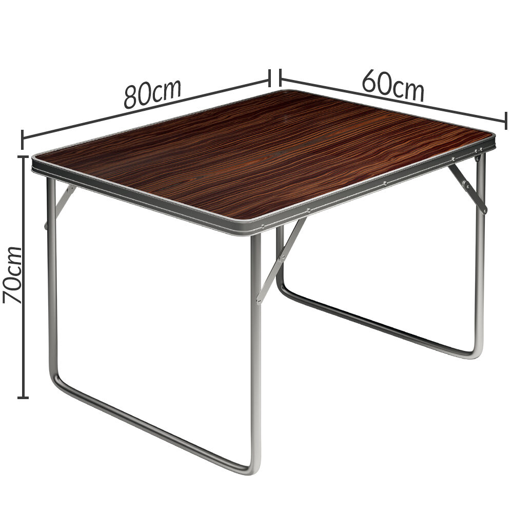 Campingtisch Holzoptik Alu 80x60x70cm klappbar