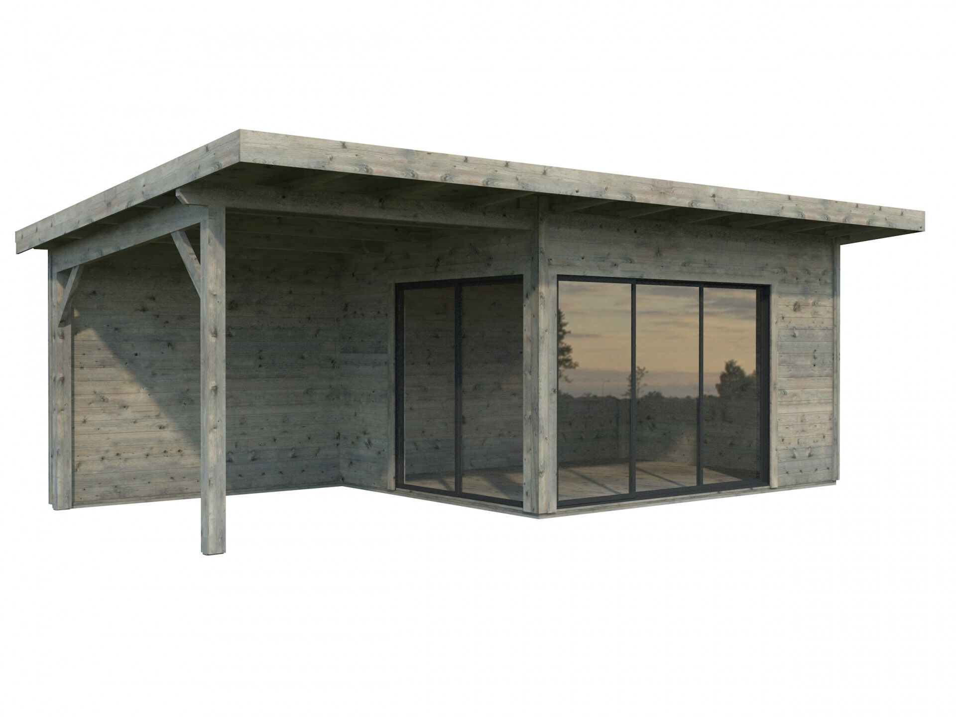 Palmako Pultdach Gartenhaus Andrea 11,2+7,9 m2 Slide Plus
