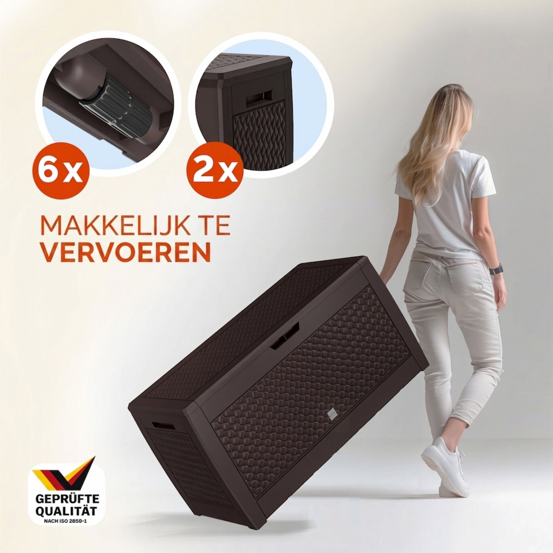 Gartenbox Matuba 310L Braun Flechtoptik wasserdicht