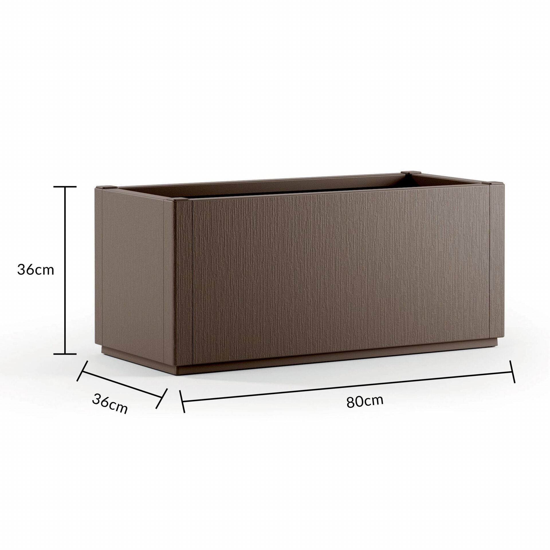 Blumentopf Ethica Braun Kunststoff 80x36x36cm