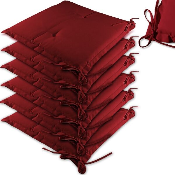 Sitzkissen Set Boston 6er Set 43x39x5cm dunkelrot