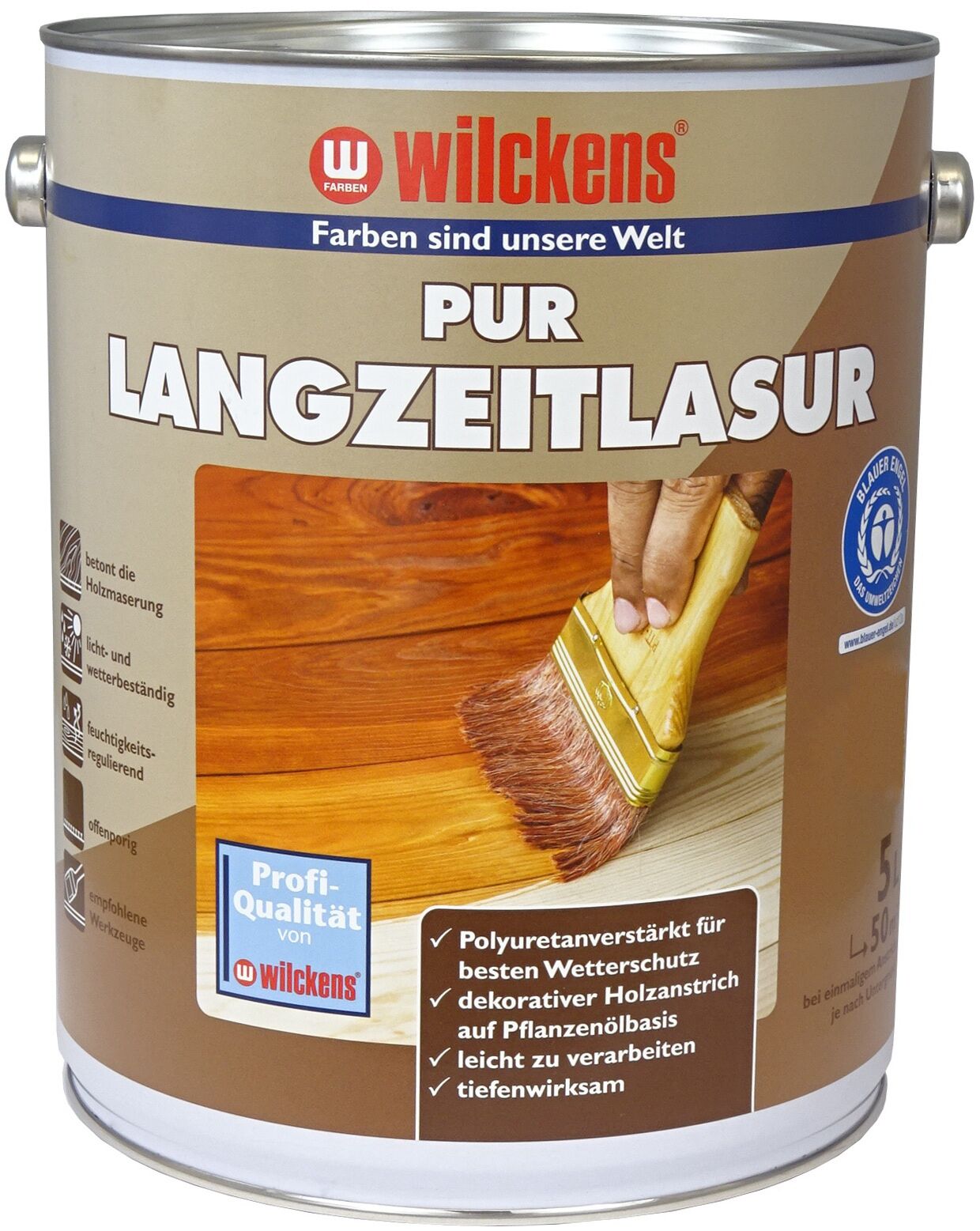 Wilckens PUR-Langzeitlasur 5l, nussbaum