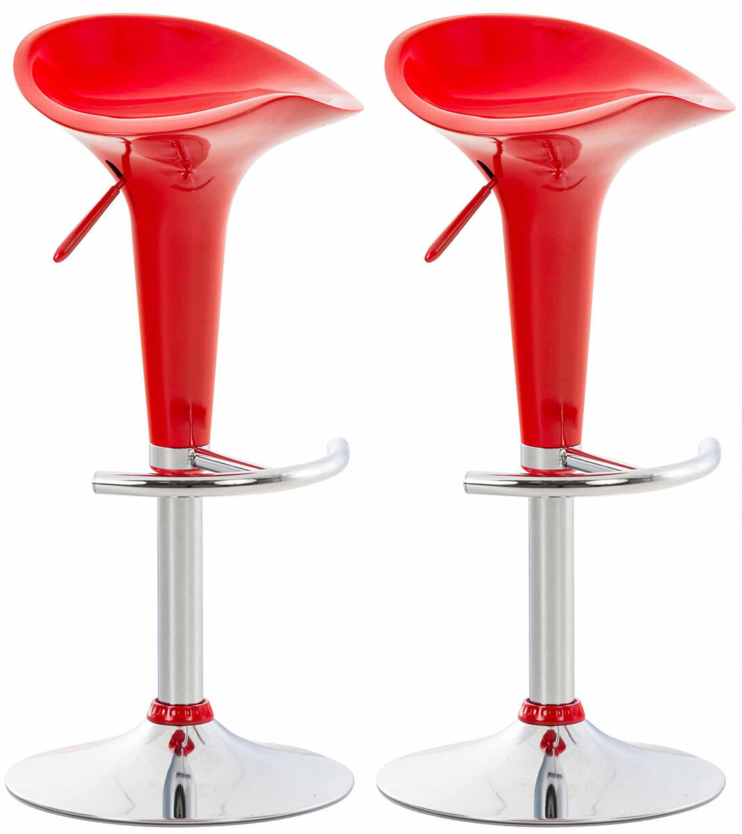 2er Set Barhocker Saddle, rot