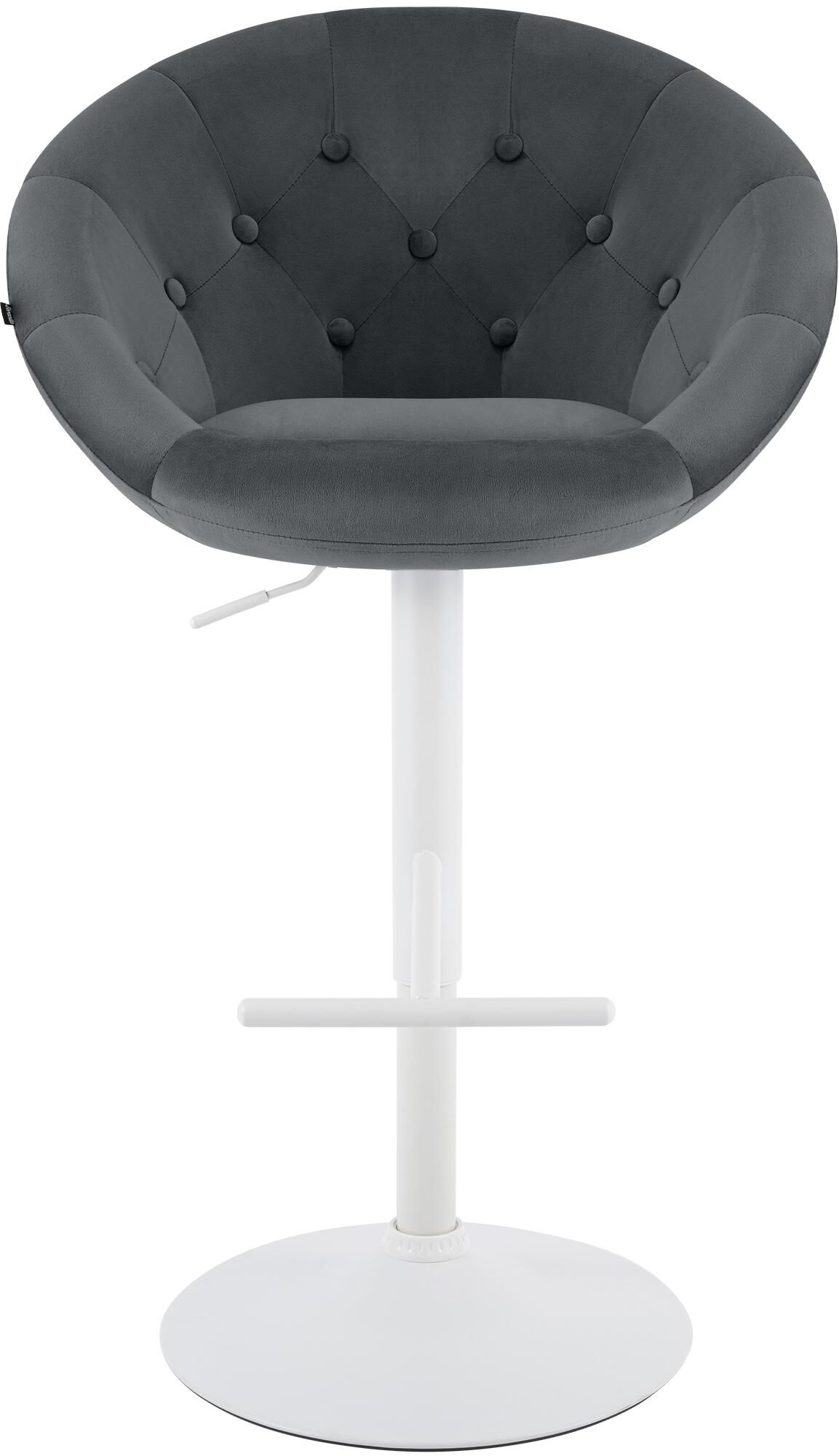 Barhocker London Samt weiß, dunkelgrau