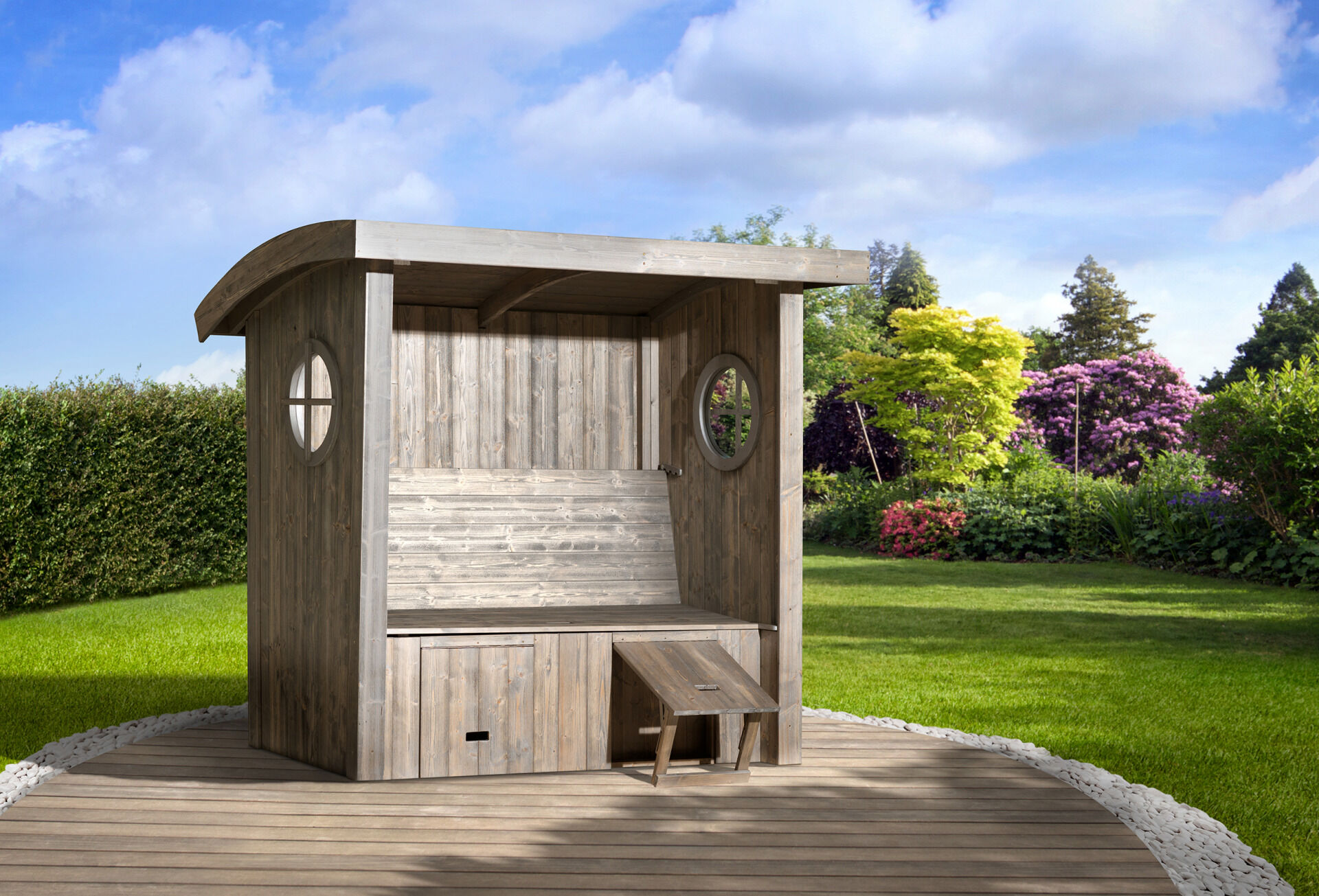 weka Gartenlaube Merano, silbergrau gebürstet