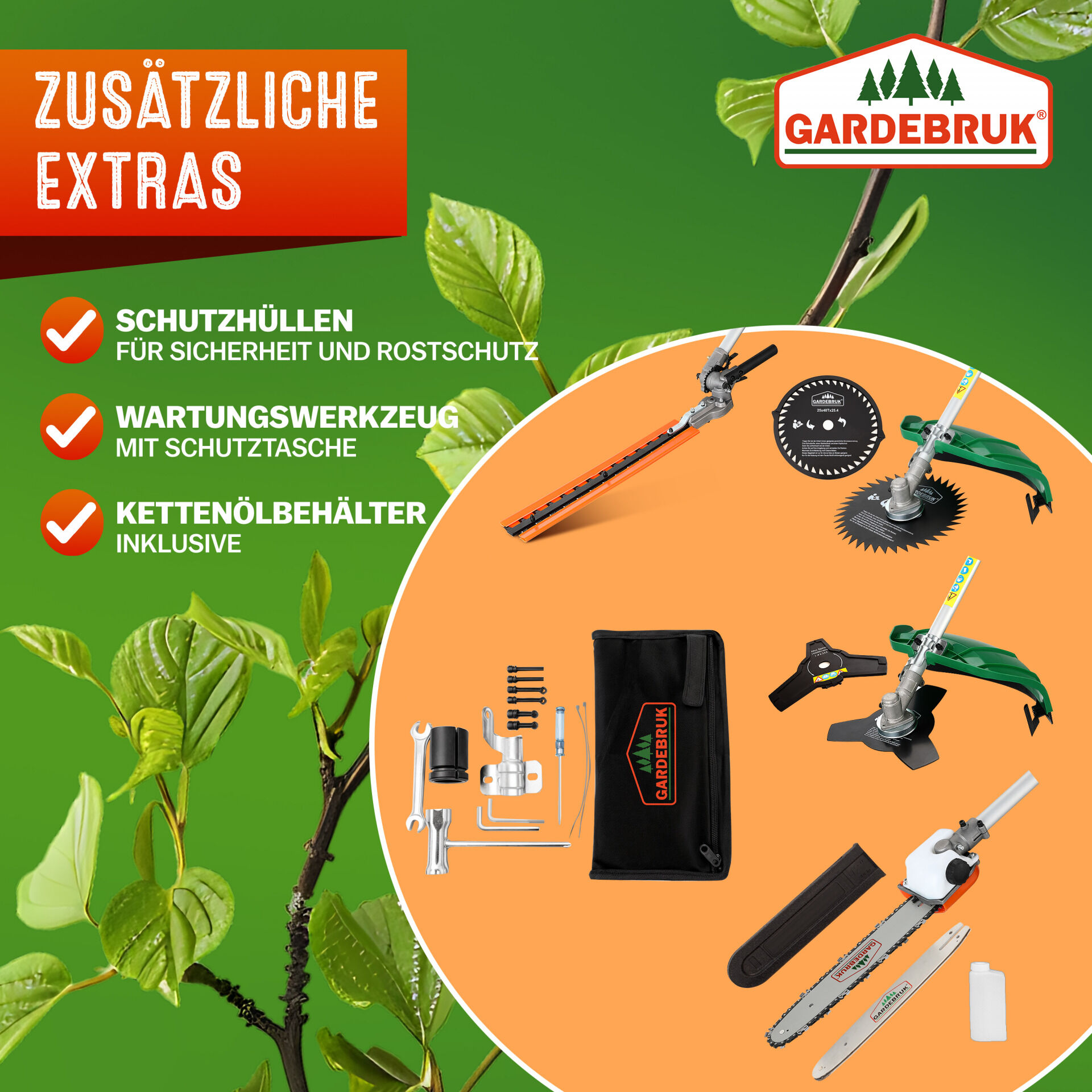 Benzin Multiwerkzeug 5in1 inkl Zubehör