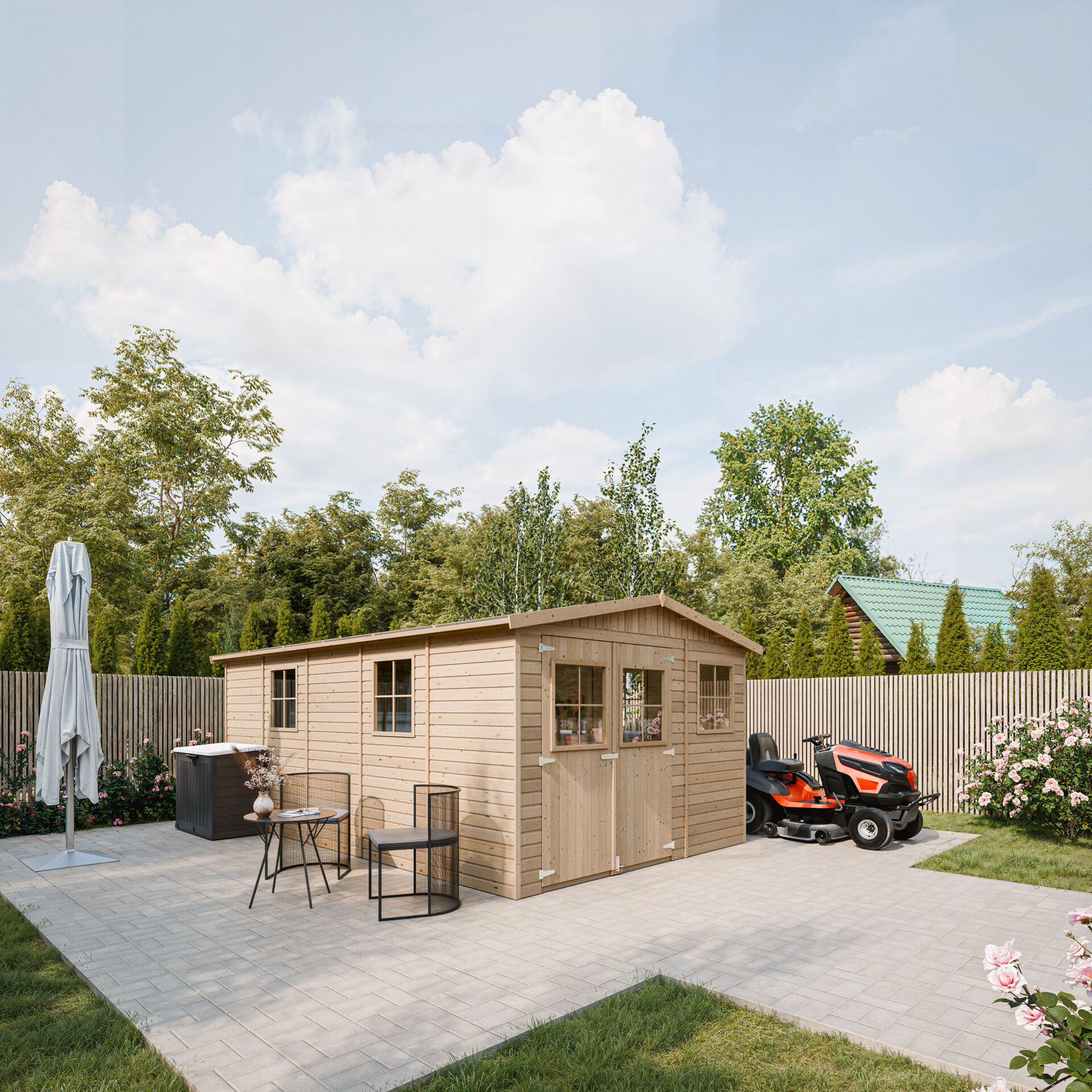 Gartenhaus Robert M337 – Gerätehaus Holz 303 x 493 cm – 15 m2