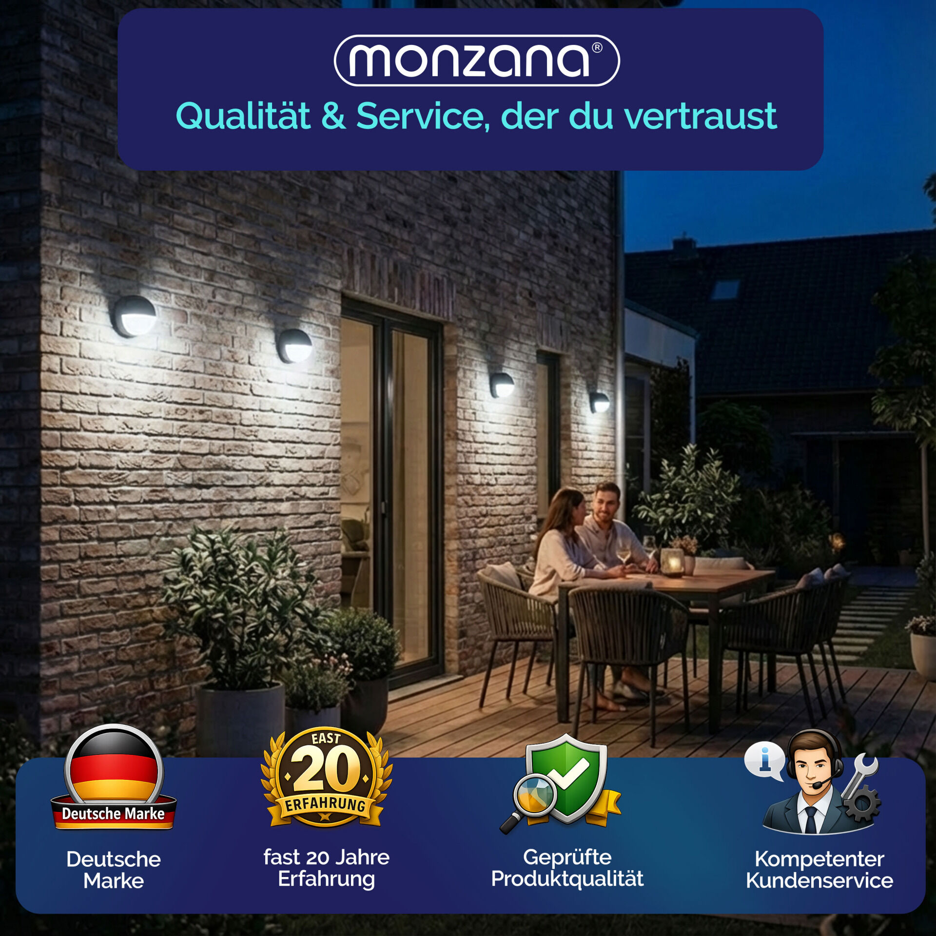 LED Solarwandleuchte 6er-Set Ø11cm