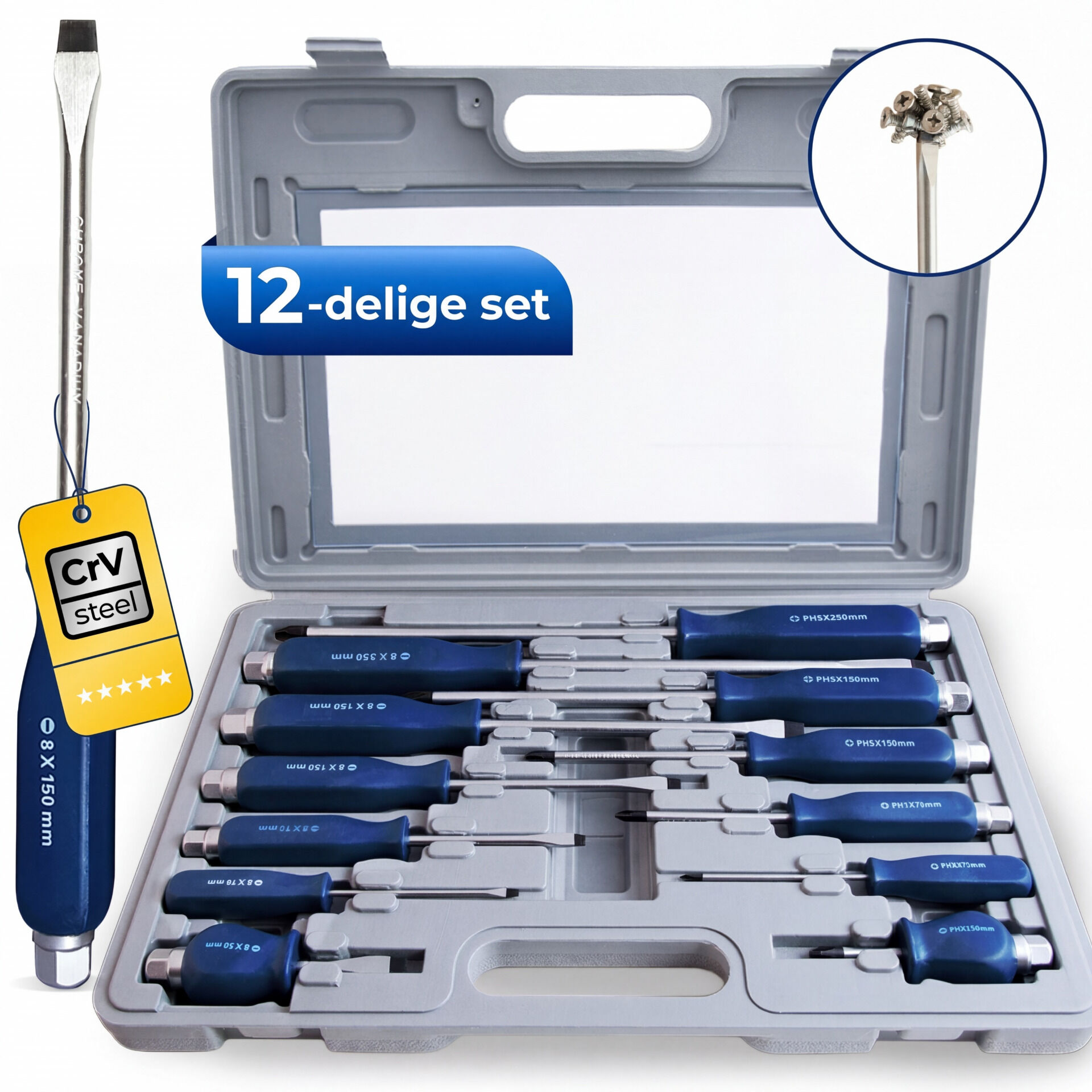 Spezial-Schraubendreherset 12-tlg aus Chrom-Vanadium-Stahl