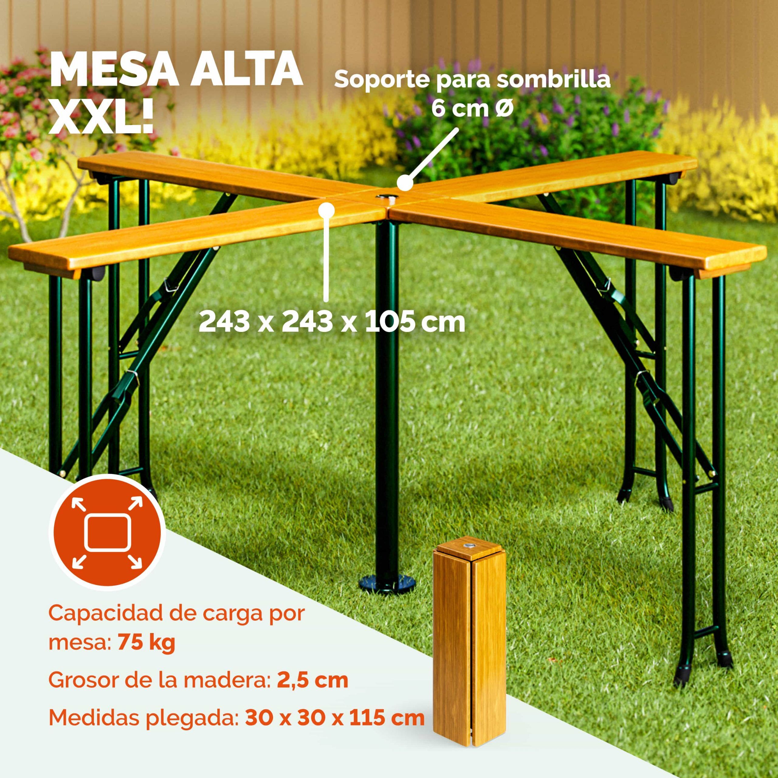 Stehtisch Quattro 241x241x104cm